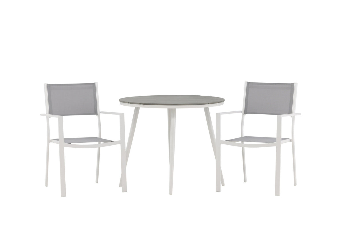 Break Outdoor-Tischset + Copacabana ⌀90cm/2St. in Grau präsentiert im Onlineshop von KAQTU Design AG. Gartentischset ist von Venture Home