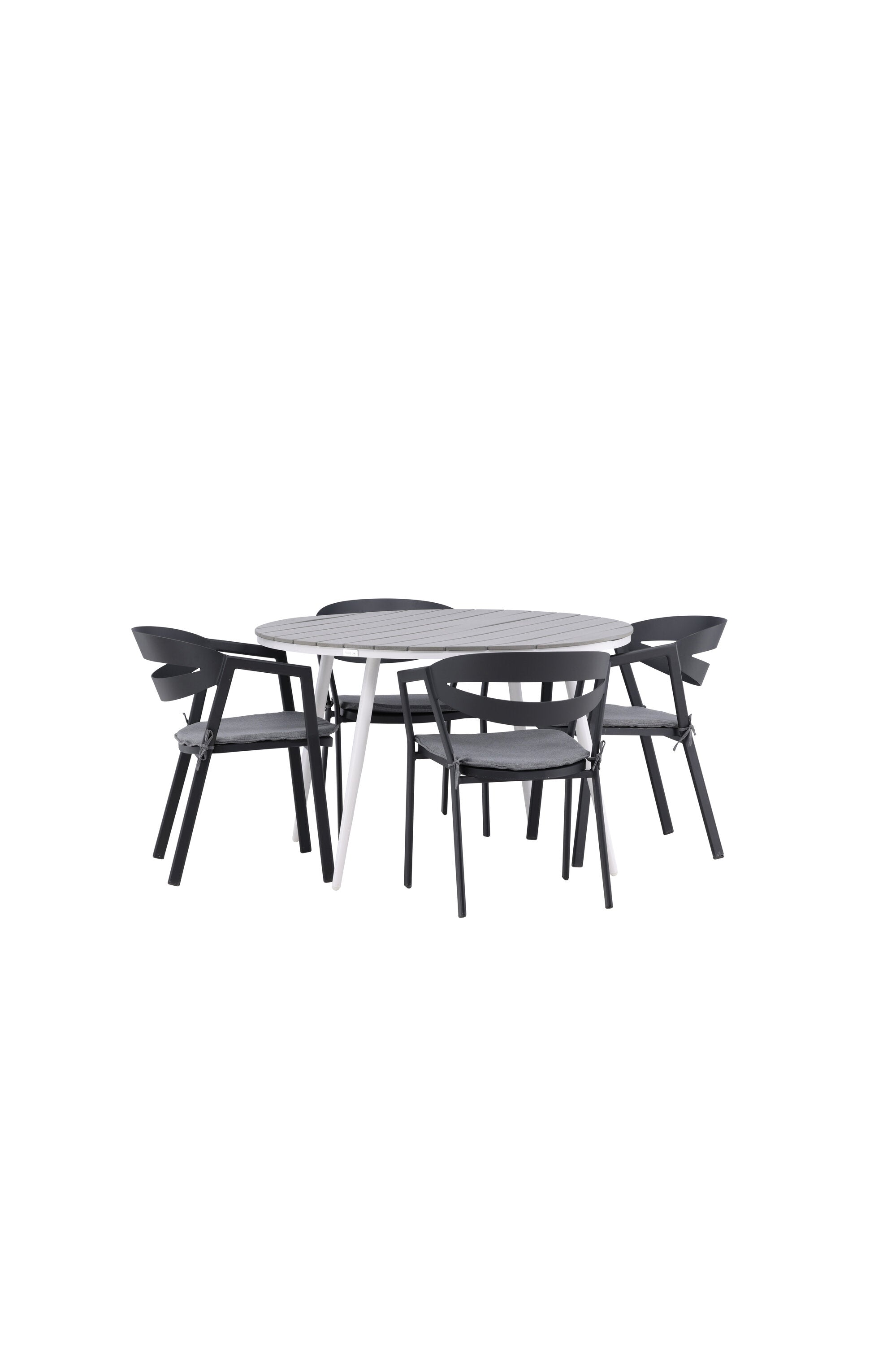 Break Outdoor-Tischset + Slit ⌀120cm/4St. in Weiss präsentiert im Onlineshop von KAQTU Design AG. Gartentischset ist von Venture Home