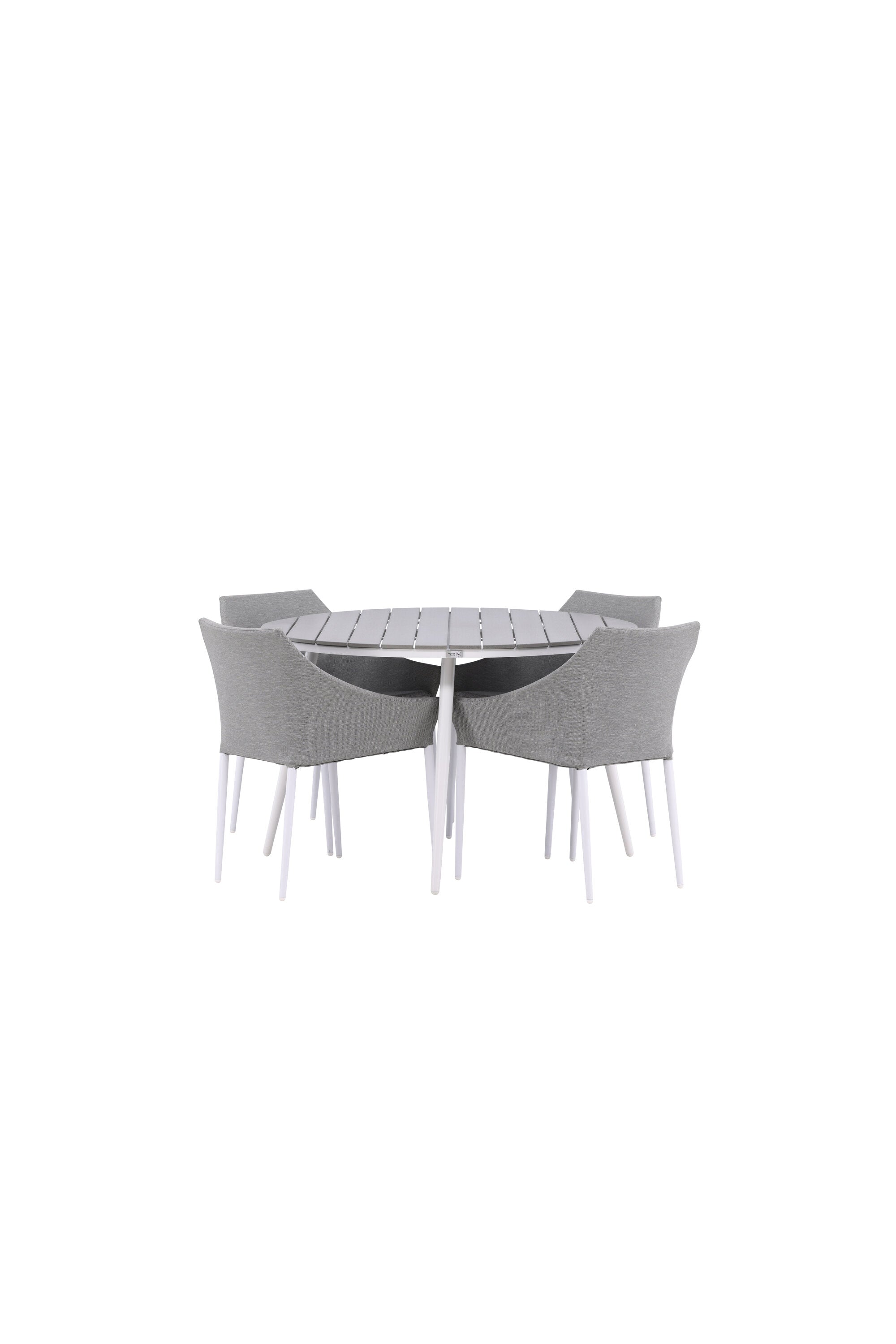 Break Outdoor-Tischset + Spoga ⌀120cm/4St. in Weiss präsentiert im Onlineshop von KAQTU Design AG. Gartentischset ist von Venture Home