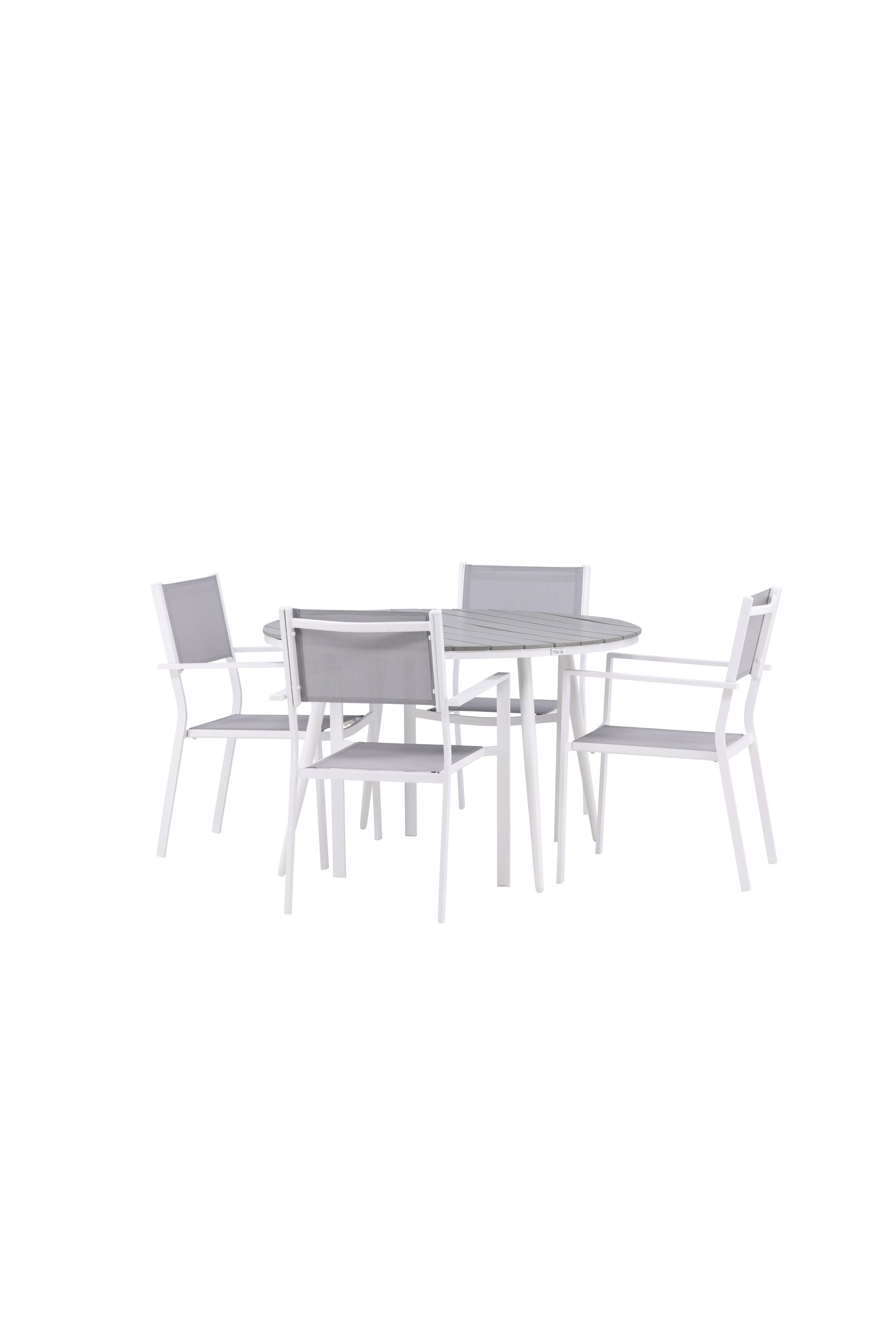 Break Outdoor-Tischset + Copacabana ⌀120cm/4St. in Grau präsentiert im Onlineshop von KAQTU Design AG. Gartentischset ist von Venture Home