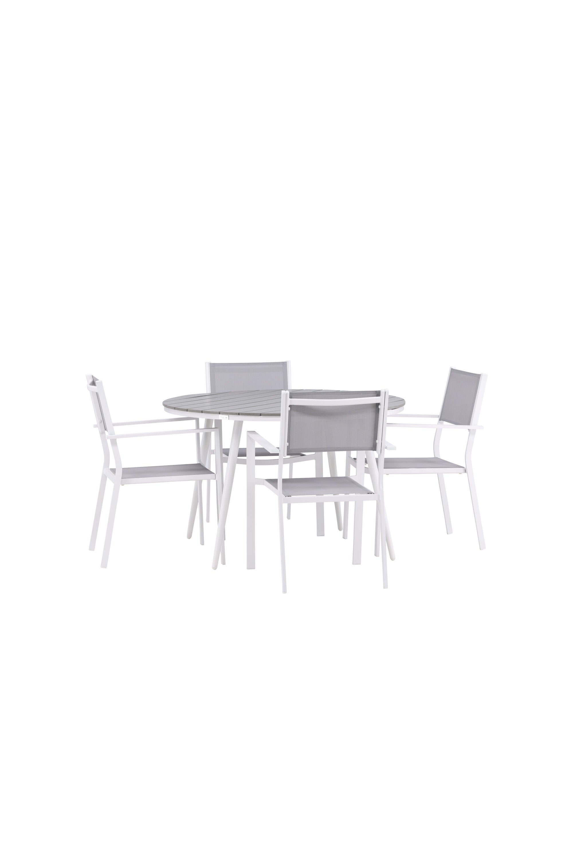 Break Outdoor-Tischset + Copacabana ⌀120cm/4St. in Grau präsentiert im Onlineshop von KAQTU Design AG. Gartentischset ist von Venture Home