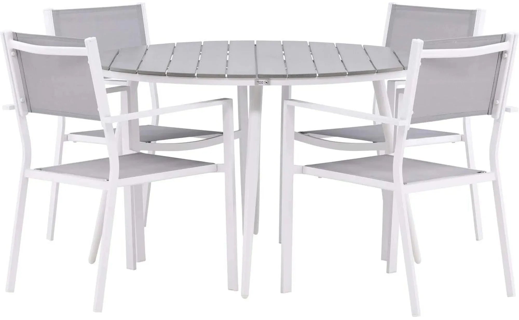 Elegantes Tischset für 4, ideal für entspannte Outdoor-Momente.