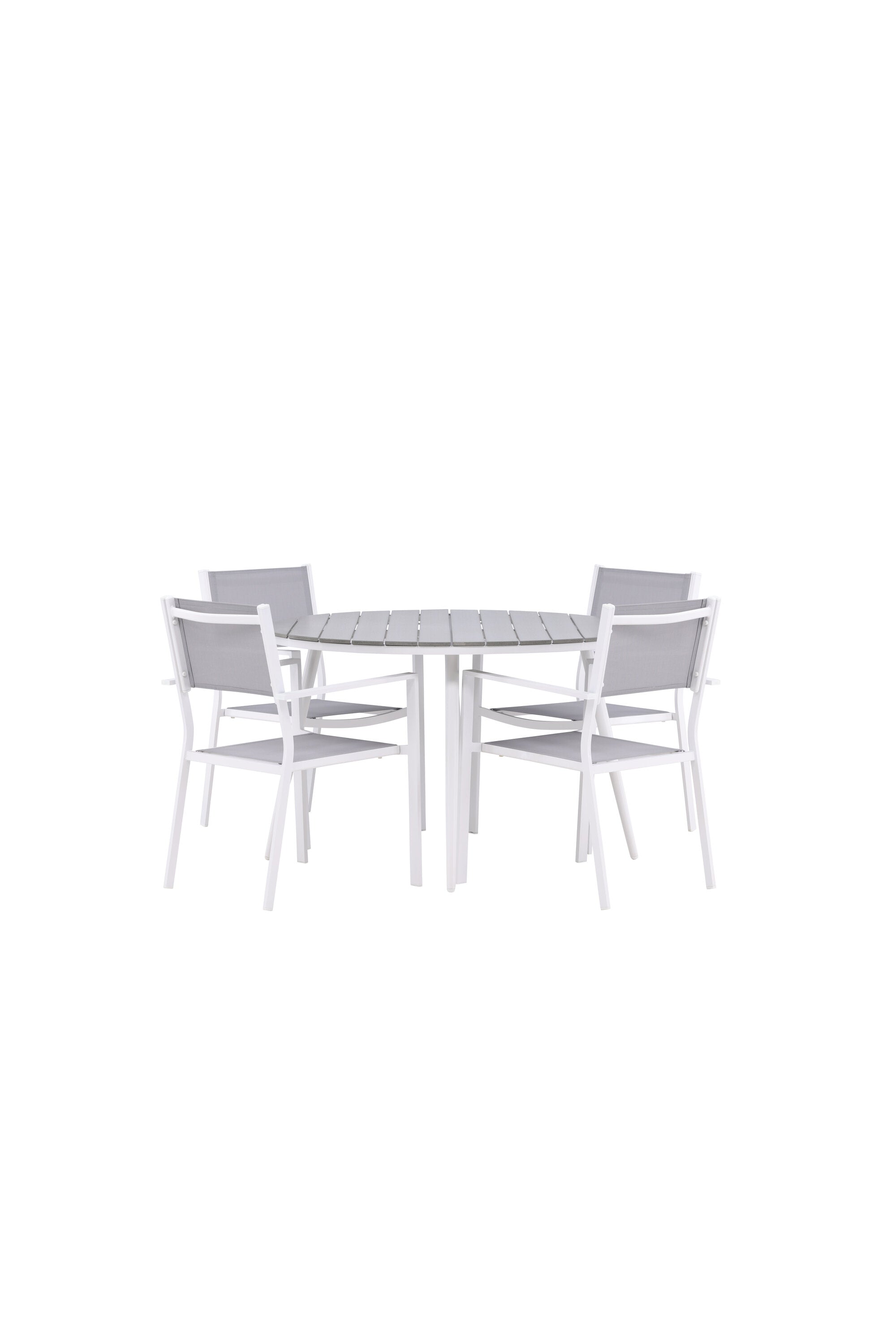 Break Outdoor-Tischset + Copacabana ⌀120cm/4St. in Grau präsentiert im Onlineshop von KAQTU Design AG. Gartentischset ist von Venture Home