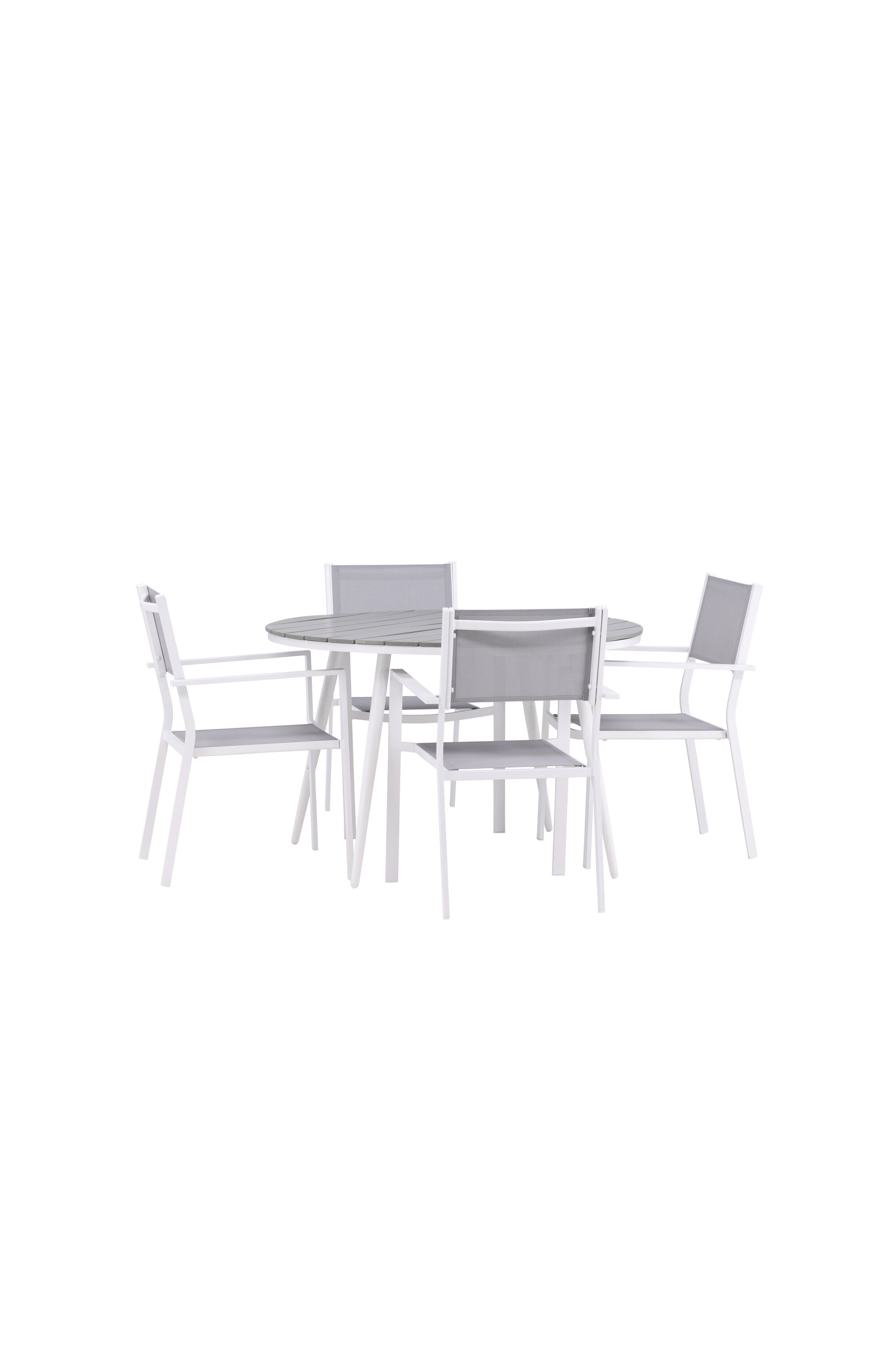 Break Outdoor-Tischset + Copacabana ⌀120cm/4St. in Grau präsentiert im Onlineshop von KAQTU Design AG. Gartentischset ist von Venture Home