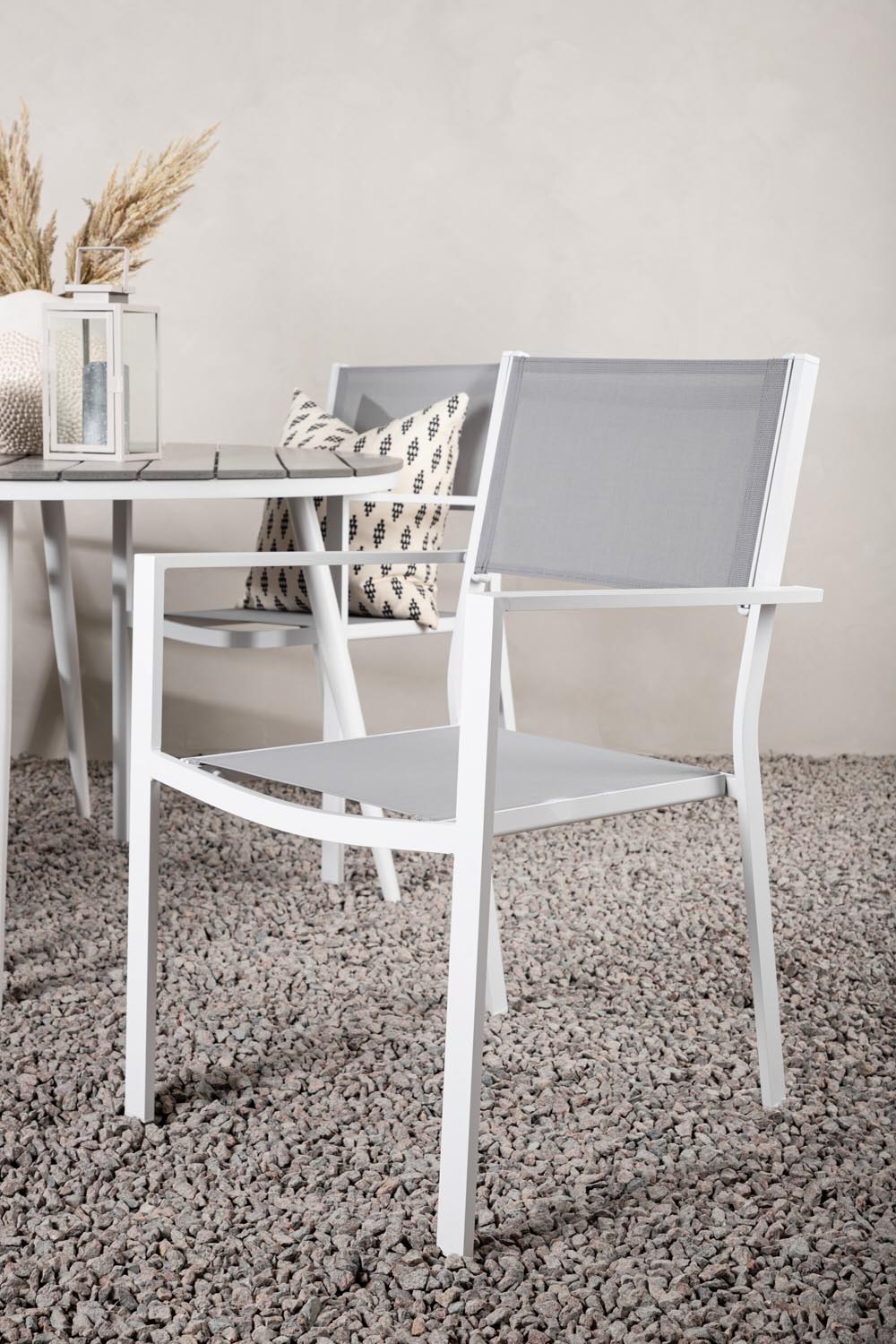 Break Outdoor-Tischset + Copacabana ⌀120cm/4St. in Grau präsentiert im Onlineshop von KAQTU Design AG. Gartentischset ist von Venture Home