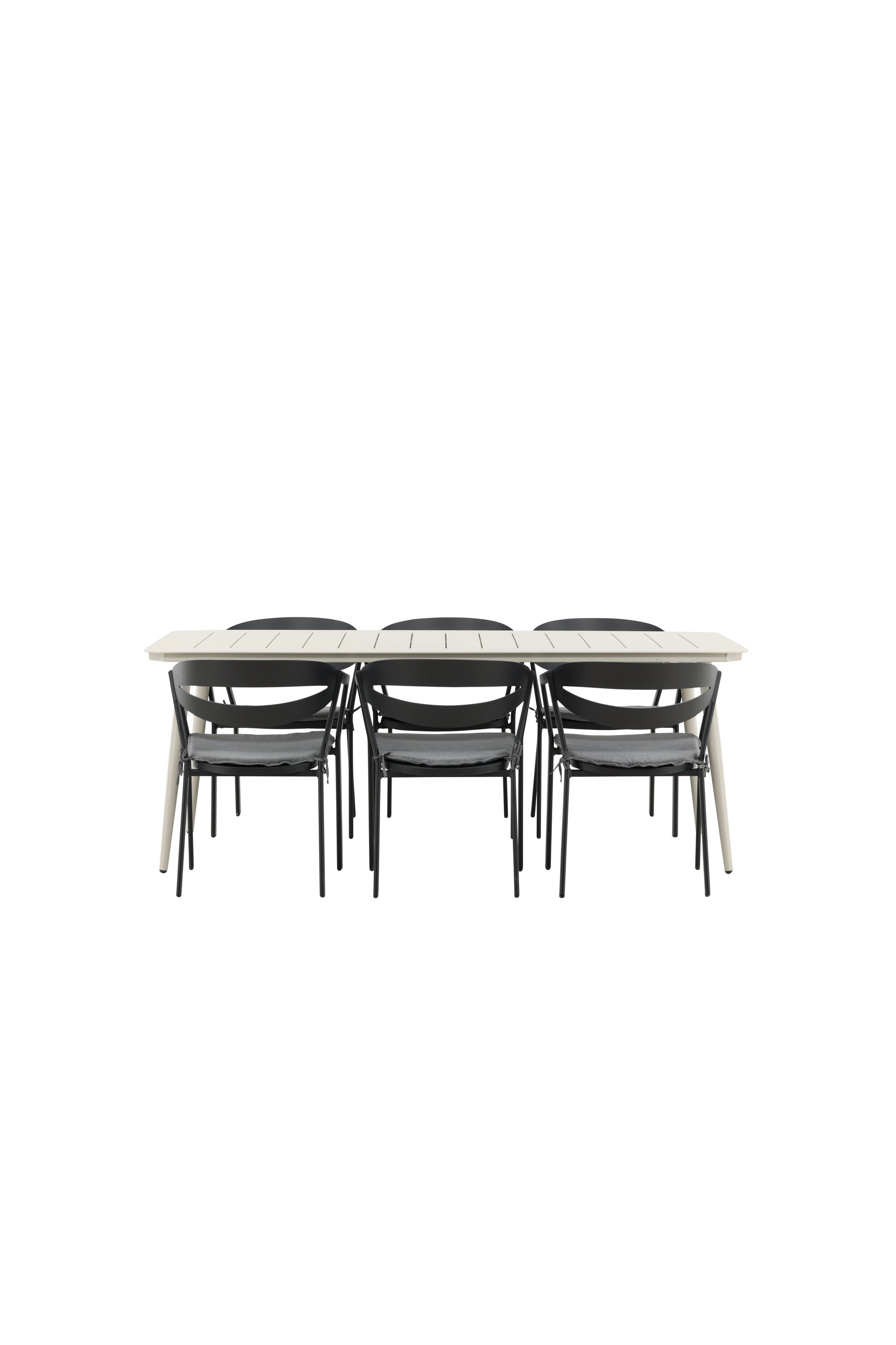 Lina Outdoor-Tischset + Split 200cm/6St. in Schwarz präsentiert im Onlineshop von KAQTU Design AG. Gartentischset ist von Venture Home