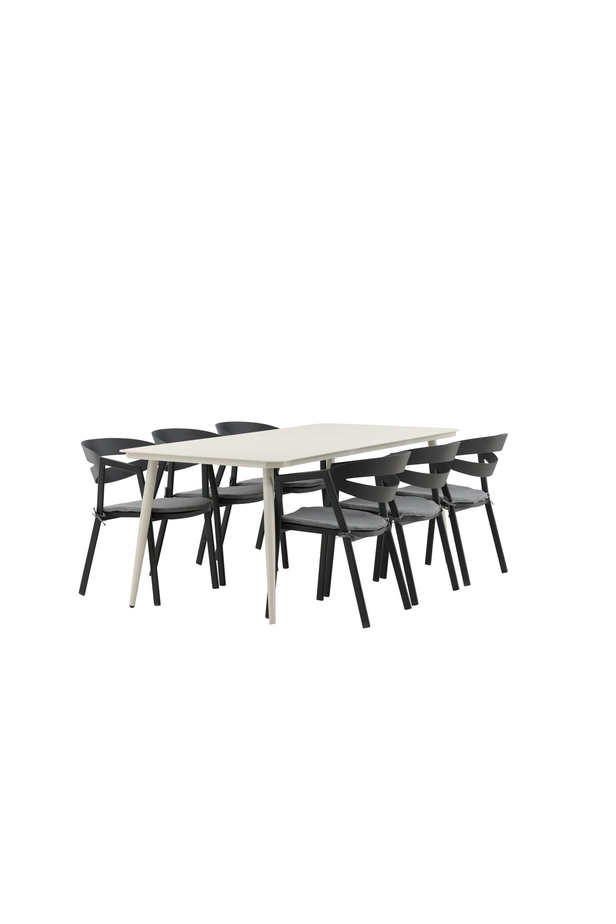 Lina Outdoor-Tischset + Split 200cm/6St. in Schwarz präsentiert im Onlineshop von KAQTU Design AG. Gartentischset ist von Venture Home