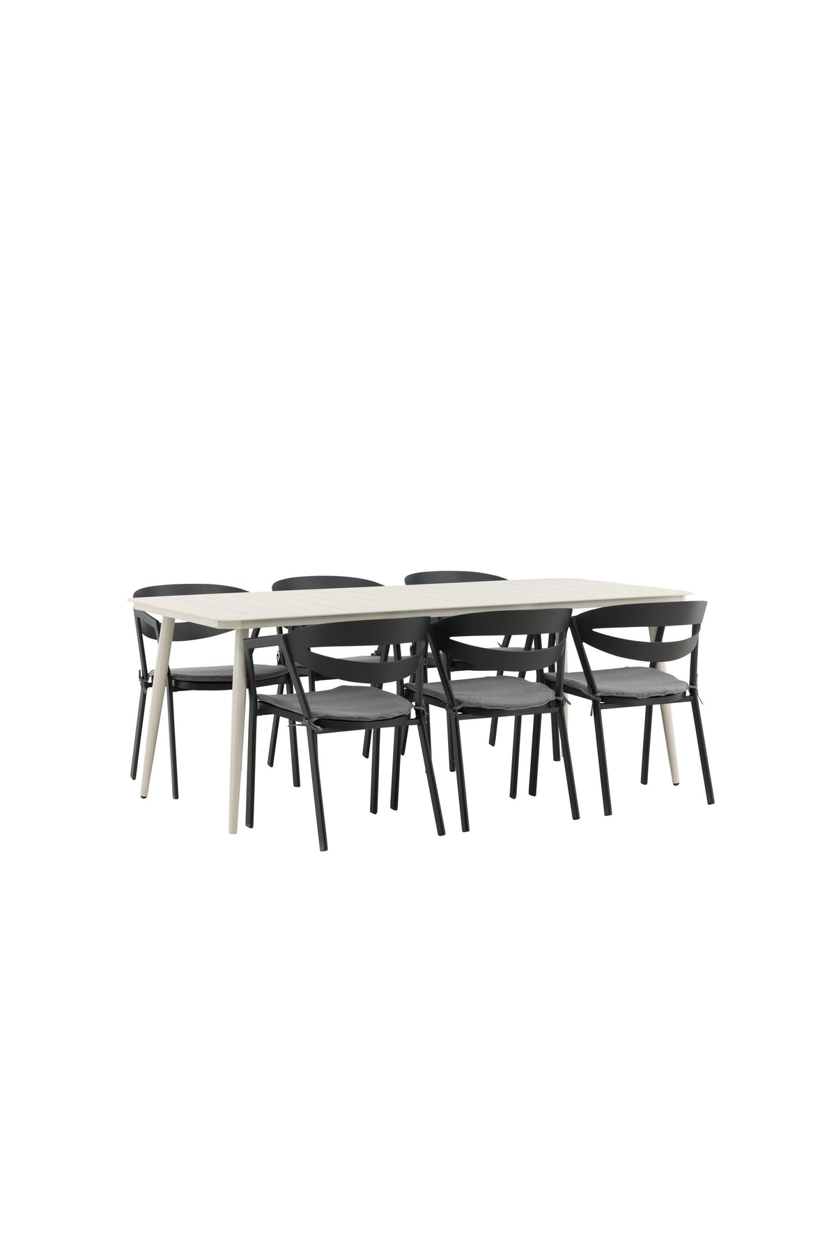 Lina Outdoor-Tischset + Split 200cm/6St. in Schwarz präsentiert im Onlineshop von KAQTU Design AG. Gartentischset ist von Venture Home