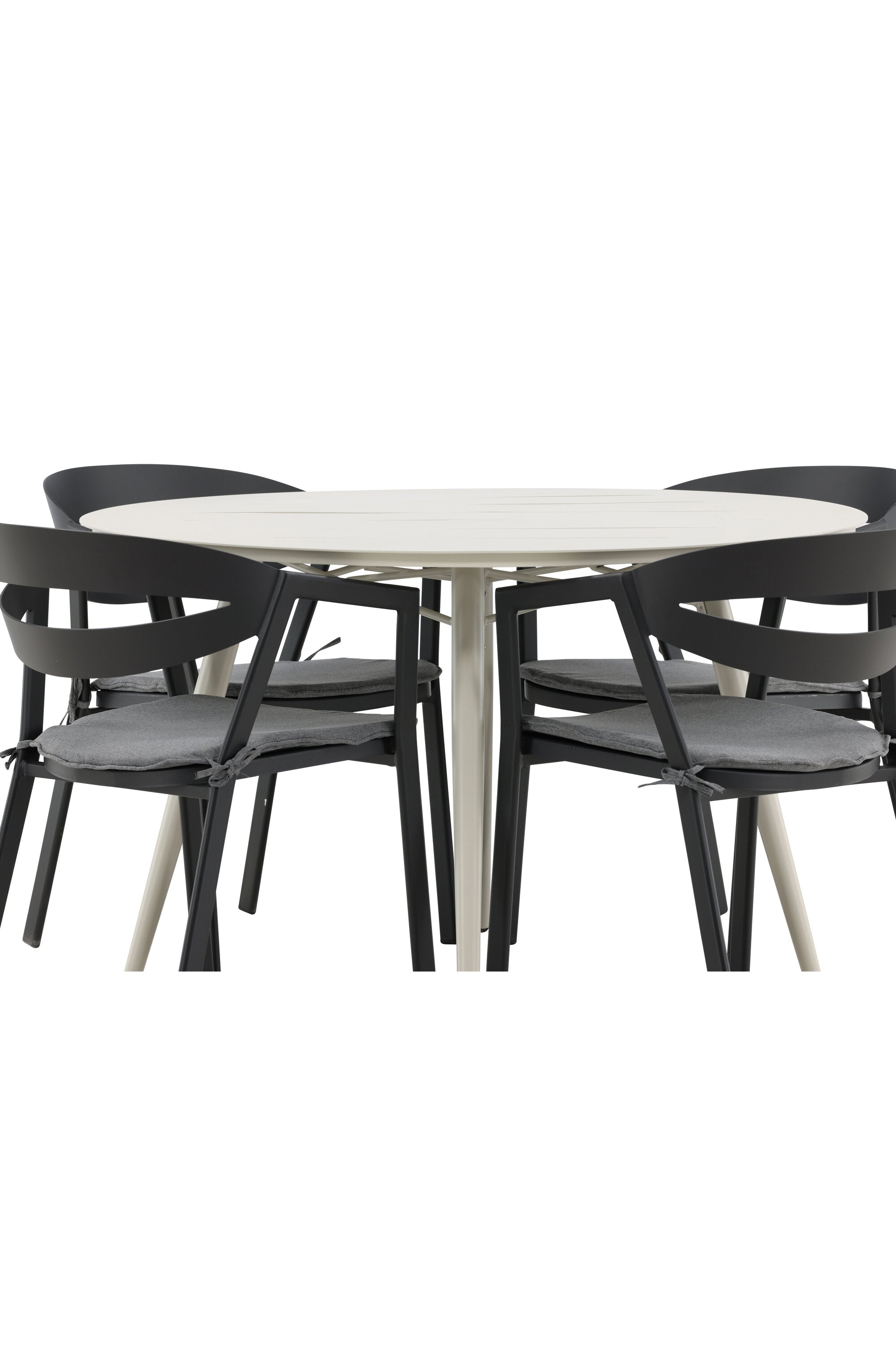 Lina Outdoor-Tischset + Slit ⌀120cm/4St. in Schwarz präsentiert im Onlineshop von KAQTU Design AG. Gartentischset ist von Venture Home