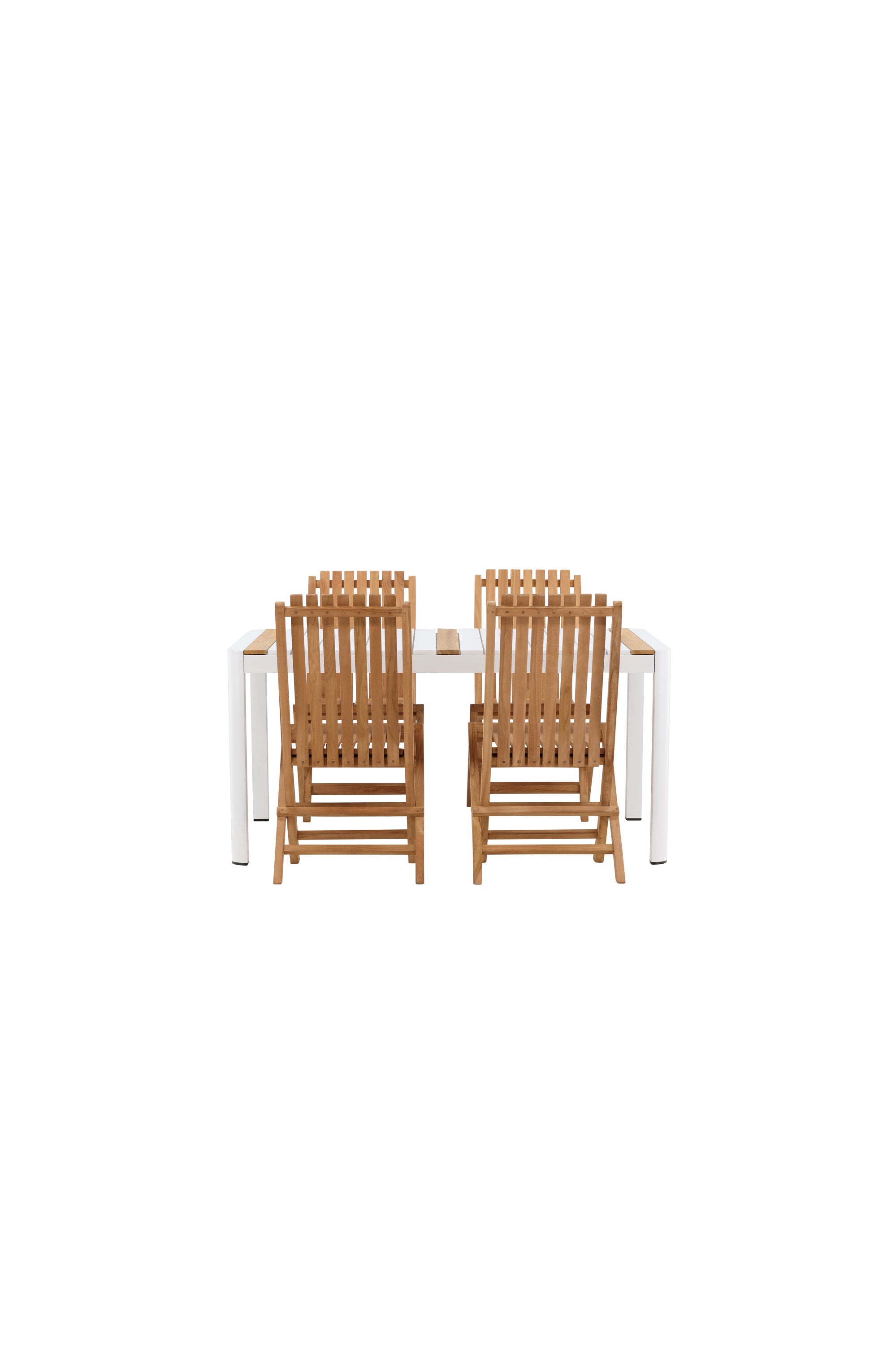 Togo Outdoor-Tischset + Ghana 150cm/4St. in Weiss / Gold / Natur präsentiert im Onlineshop von KAQTU Design AG. Gartentischset ist von Venture Home