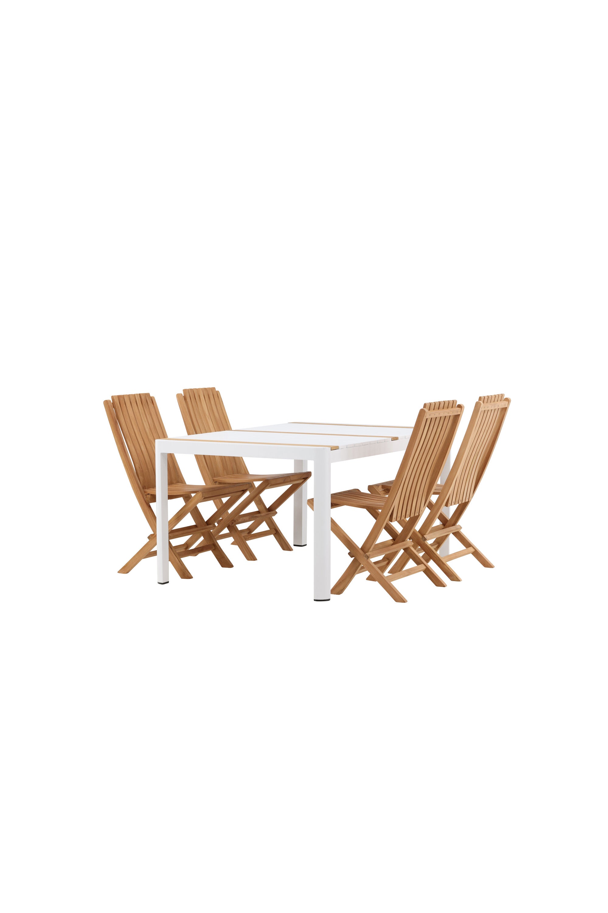 Togo Outdoor-Tischset + Ghana 150cm/4St. in Weiss / Gold / Natur präsentiert im Onlineshop von KAQTU Design AG. Gartentischset ist von Venture Home