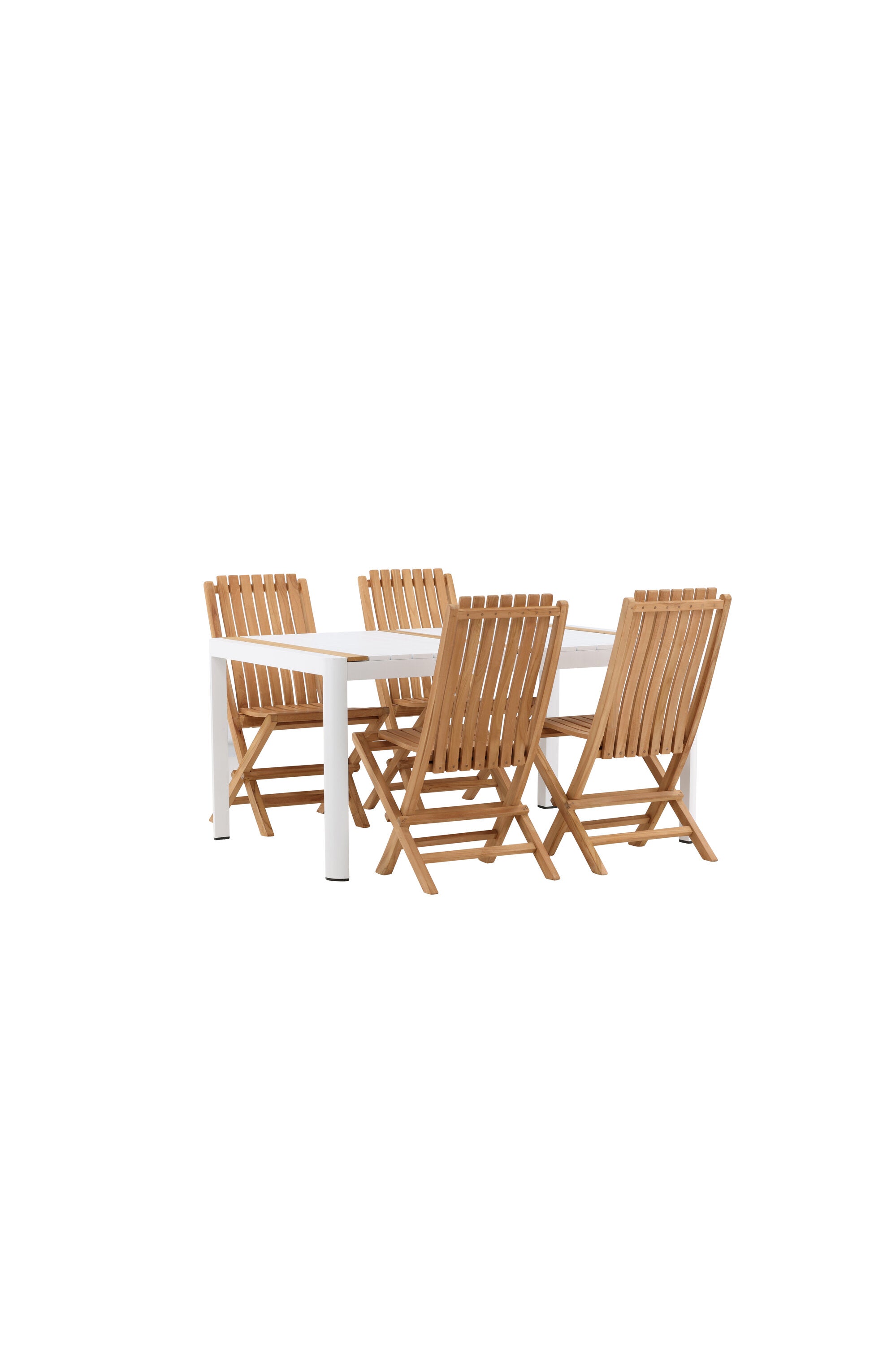 Togo Outdoor-Tischset + Ghana 150cm/4St. in Weiss / Gold / Natur präsentiert im Onlineshop von KAQTU Design AG. Gartentischset ist von Venture Home
