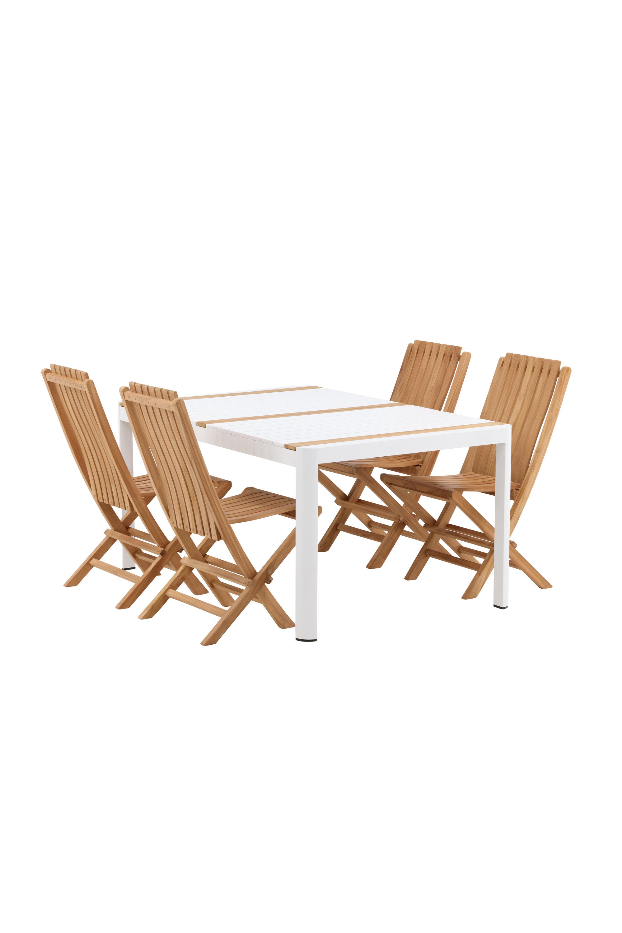 Togo Outdoor-Tischset + Ghana 150cm/4St. in Weiss / Gold / Natur präsentiert im Onlineshop von KAQTU Design AG. Gartentischset ist von Venture Home