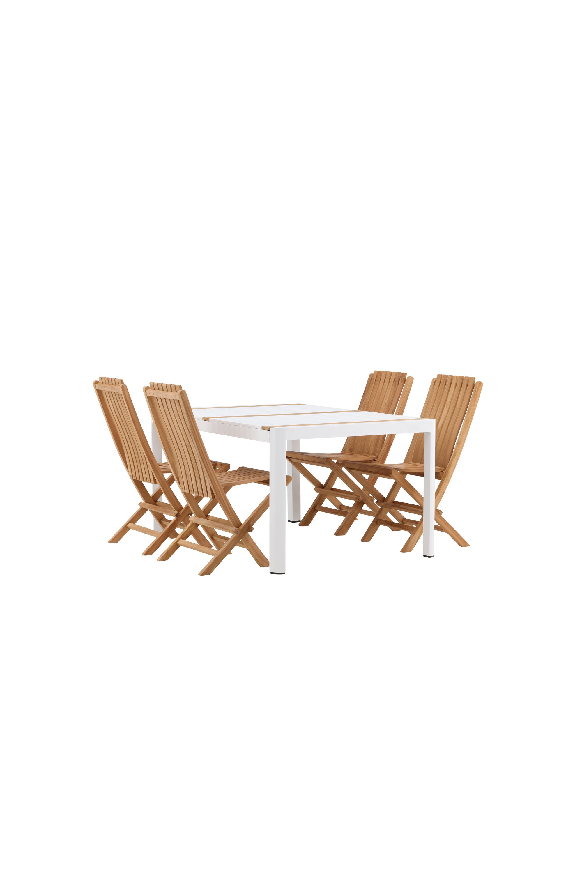 Togo Outdoor-Tischset + Ghana 150cm/4St. in Weiss / Gold / Natur präsentiert im Onlineshop von KAQTU Design AG. Gartentischset ist von Venture Home