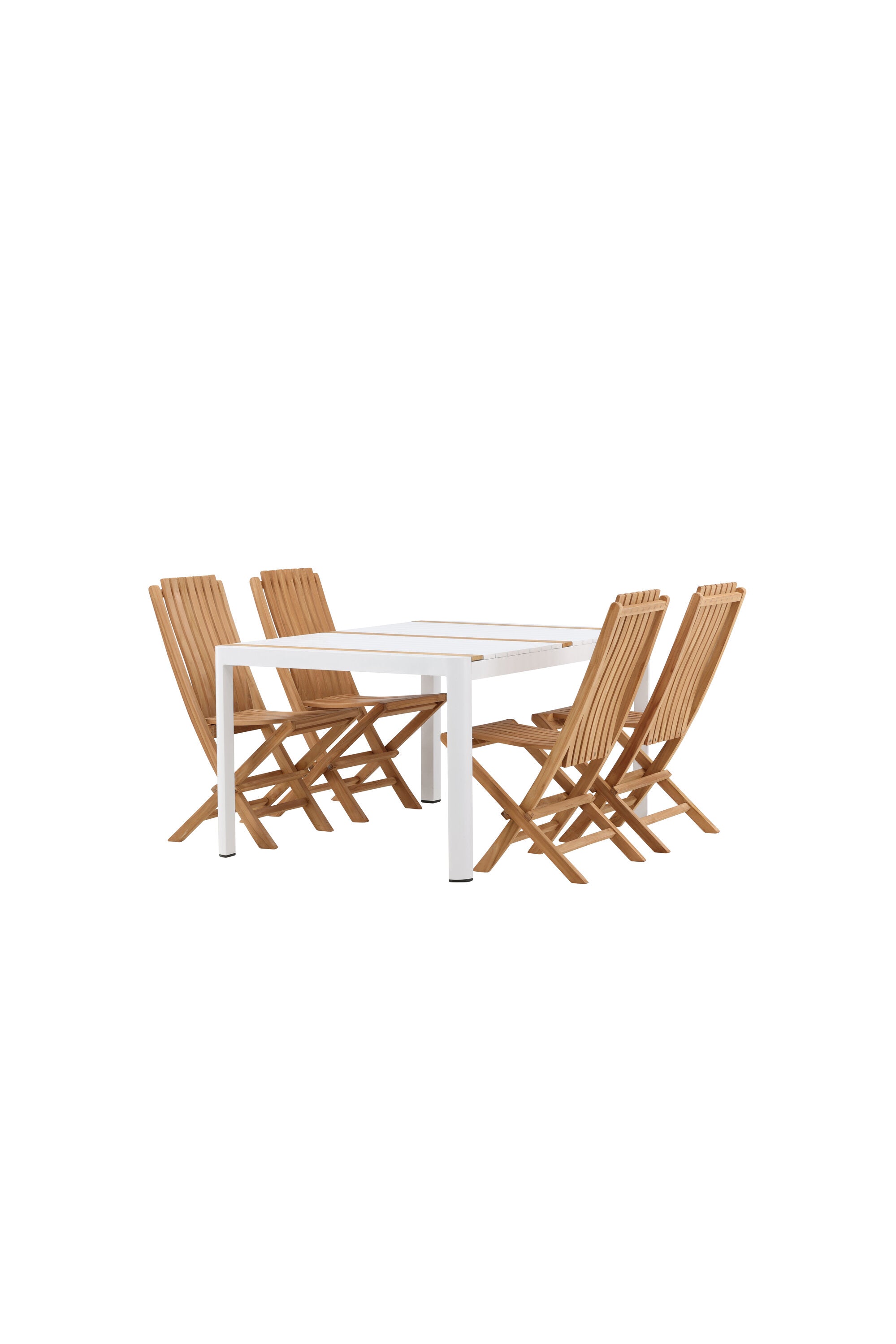 Togo Outdoor-Tischset + Ghana 150cm/4St. in Weiss / Gold / Natur präsentiert im Onlineshop von KAQTU Design AG. Gartentischset ist von Venture Home