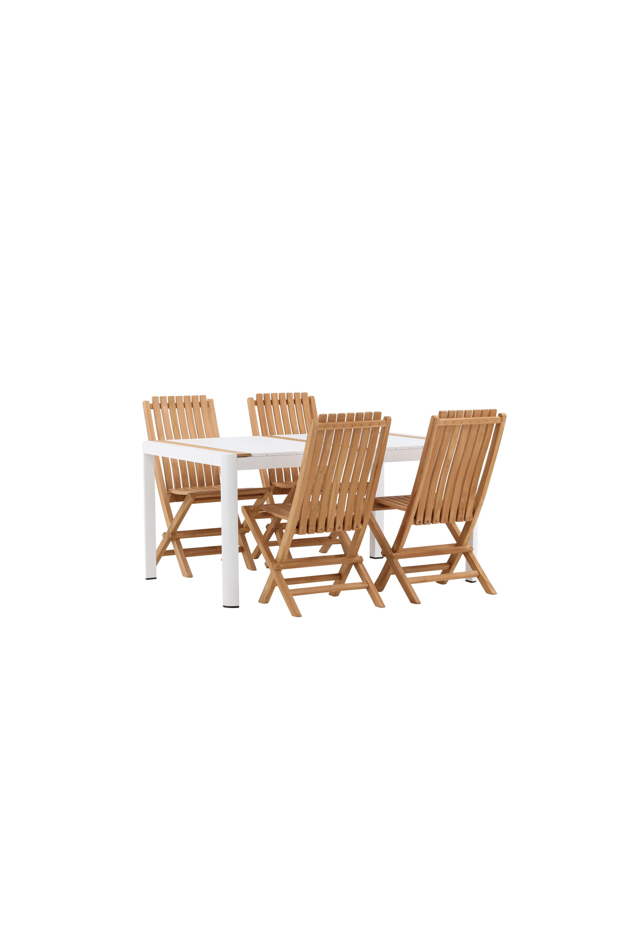 Togo Outdoor-Tischset + Ghana 150cm/4St. in Weiss / Gold / Natur präsentiert im Onlineshop von KAQTU Design AG. Gartentischset ist von Venture Home