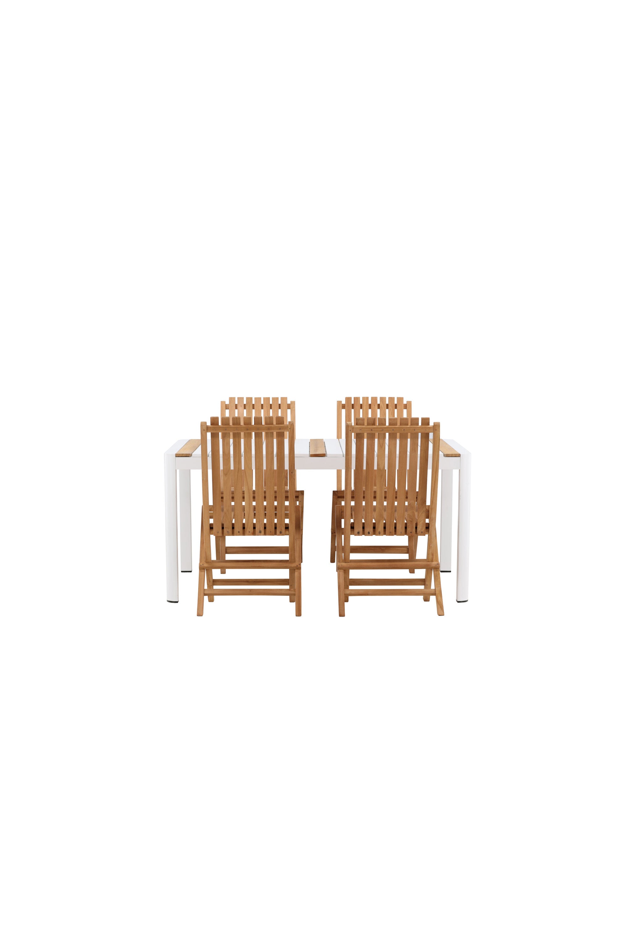 Togo Outdoor-Tischset + Ghana 150cm/4St. in Weiss / Gold / Natur präsentiert im Onlineshop von KAQTU Design AG. Gartentischset ist von Venture Home