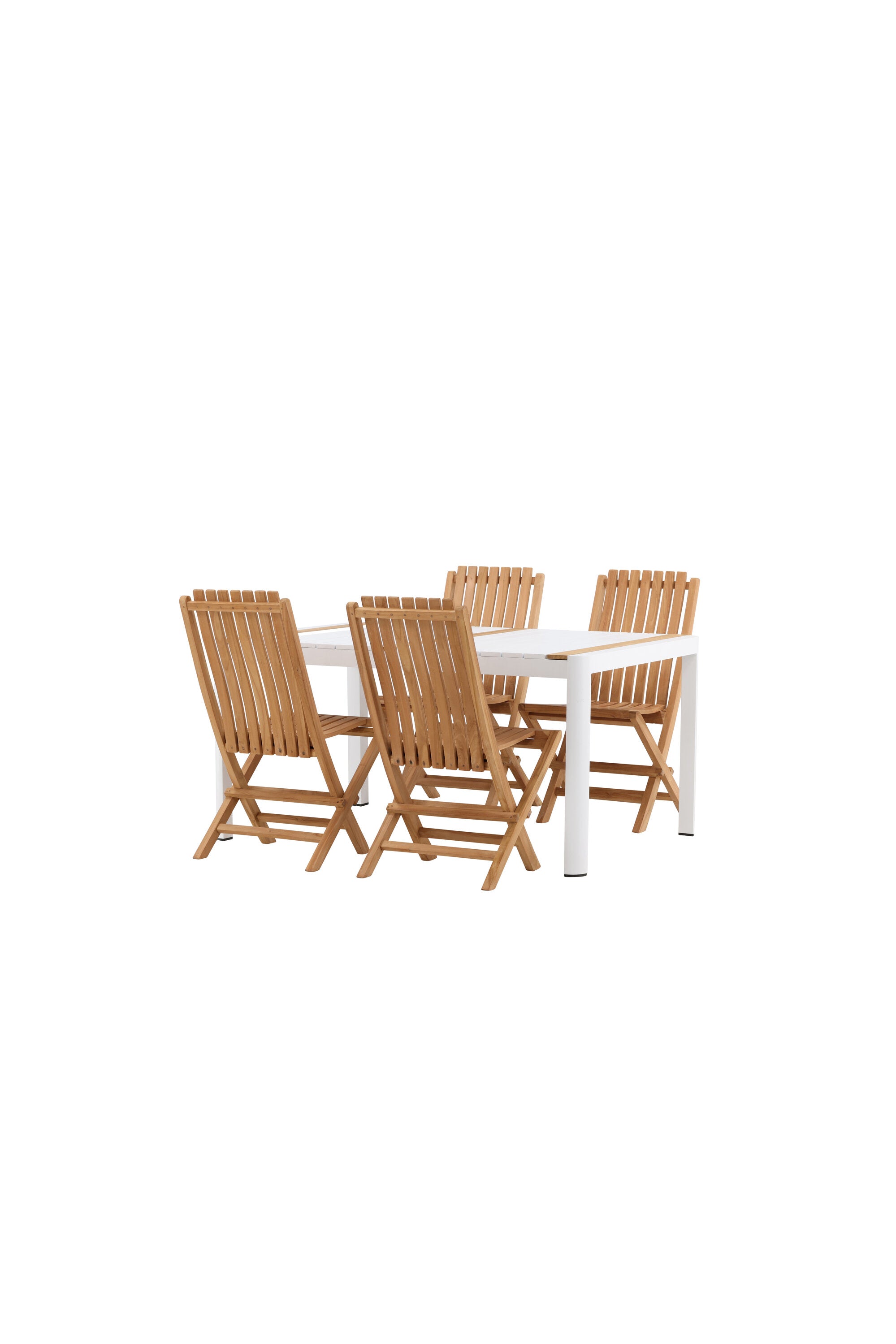 Togo Outdoor-Tischset + Ghana 150cm/4St. in Weiss / Gold / Natur präsentiert im Onlineshop von KAQTU Design AG. Gartentischset ist von Venture Home