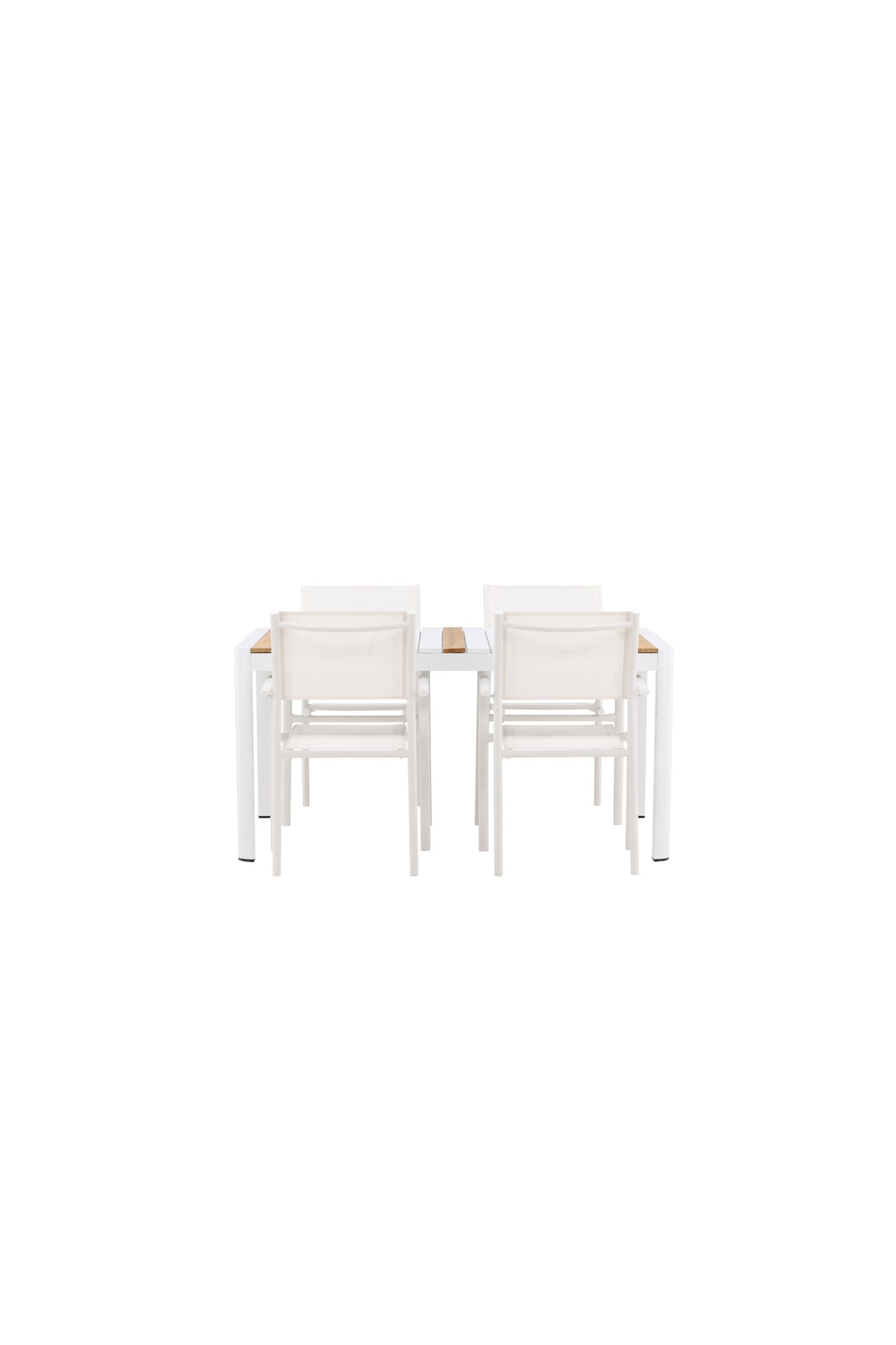Togo Outdoor-Tischset + Santorini 150cm/4St. in Weiss präsentiert im Onlineshop von KAQTU Design AG. Gartentischset ist von Venture Home