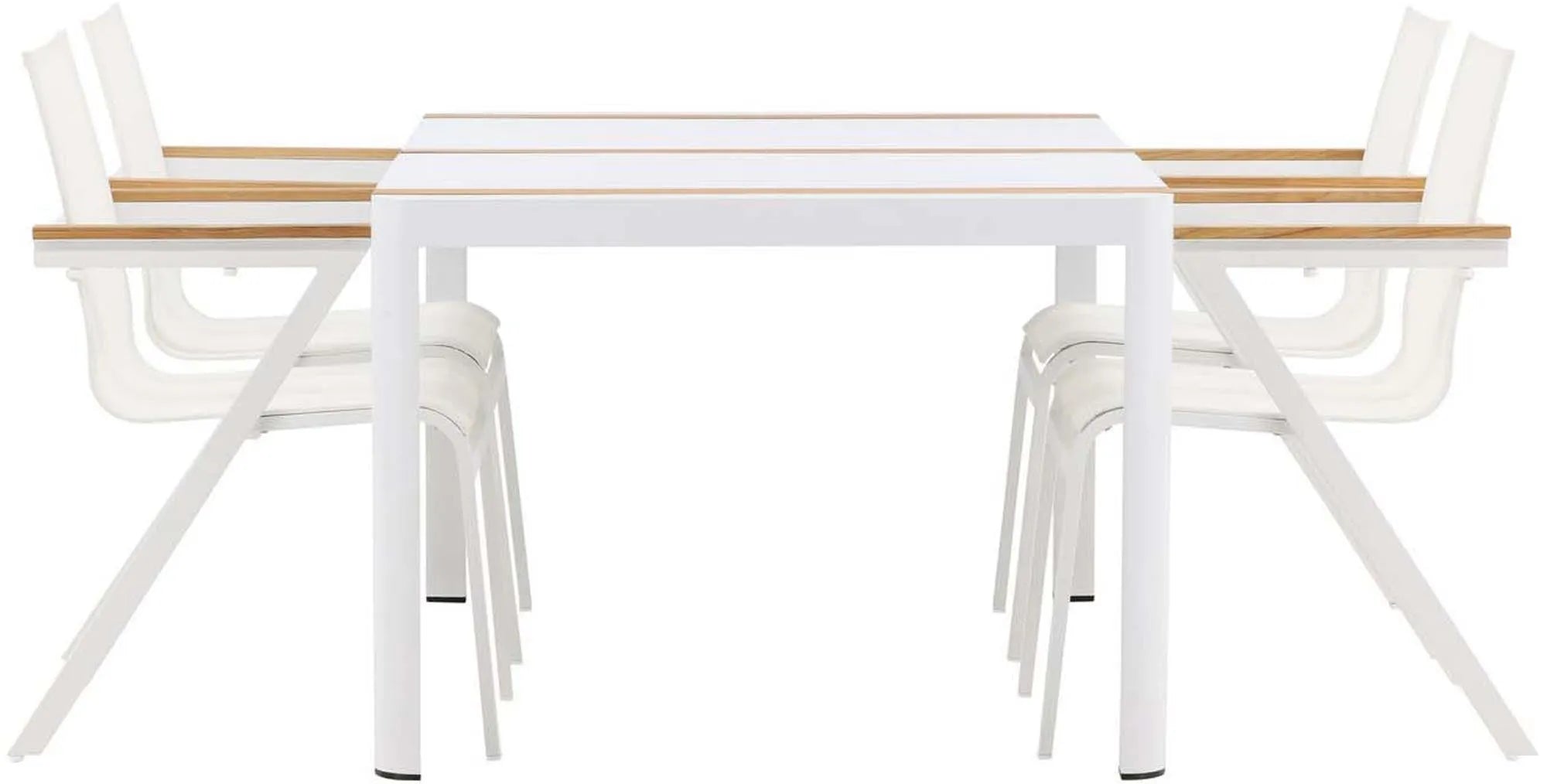 Elegantes Togo Set: 150cm Tisch & 4 Mexico Stühle für draußen.