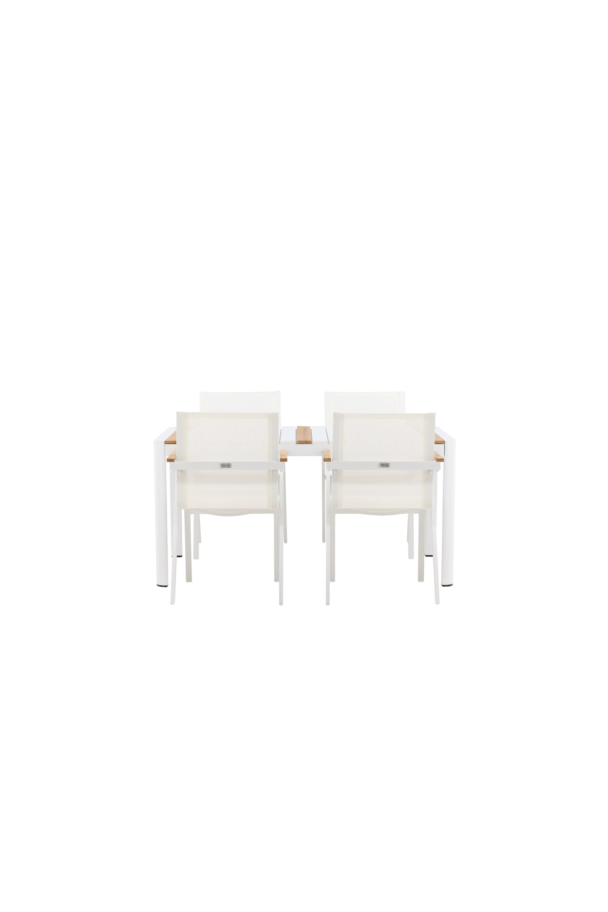 Togo Outdoor-Tischset + Mexico 150cm/4St. in Weiss präsentiert im Onlineshop von KAQTU Design AG. Gartentischset ist von Venture Home