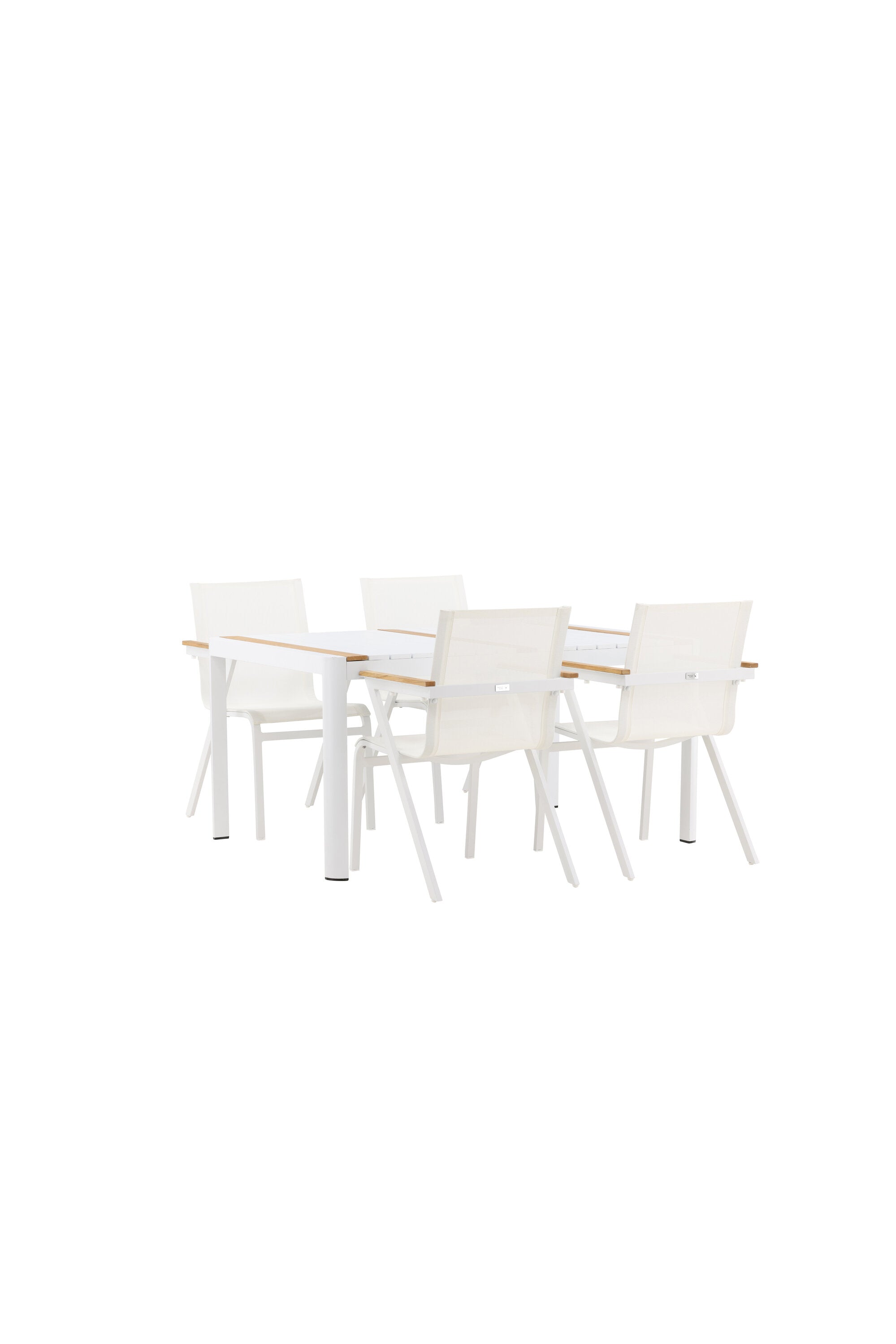 Togo Outdoor-Tischset + Mexico 150cm/4St. in Weiss präsentiert im Onlineshop von KAQTU Design AG. Gartentischset ist von Venture Home