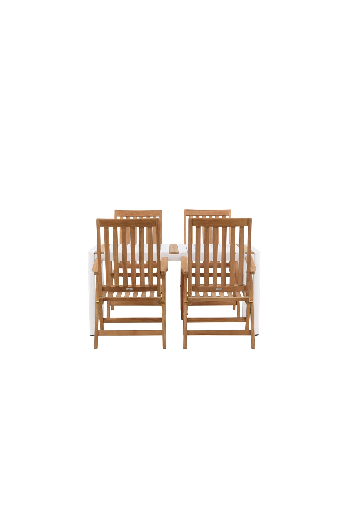 Togo Outdoor-Tischset + Kenya 150cm/4St. in Weiss / Natur präsentiert im Onlineshop von KAQTU Design AG. Gartentischset ist von Venture Home