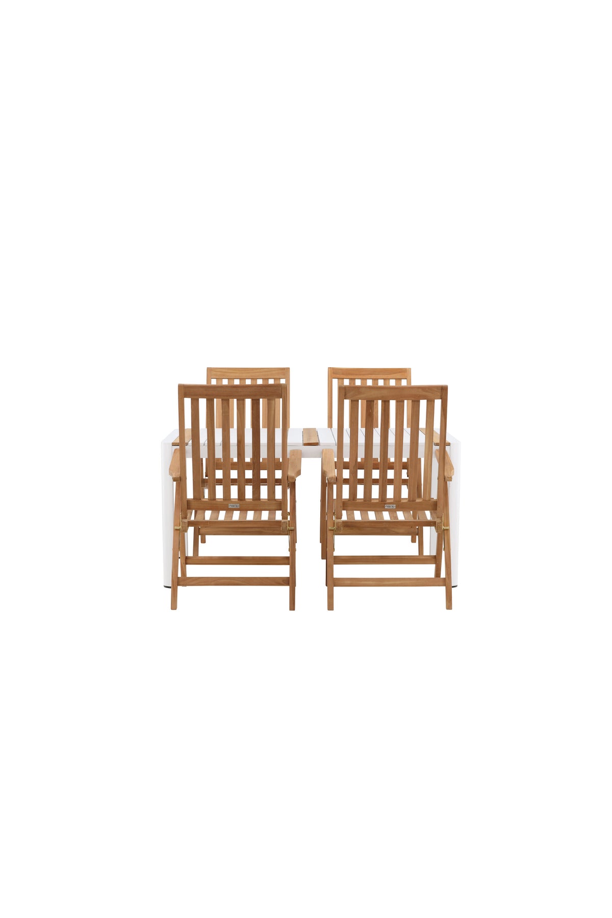 Togo Outdoor-Tischset + Kenya 150cm/4St. in Weiss / Natur präsentiert im Onlineshop von KAQTU Design AG. Gartentischset ist von Venture Home