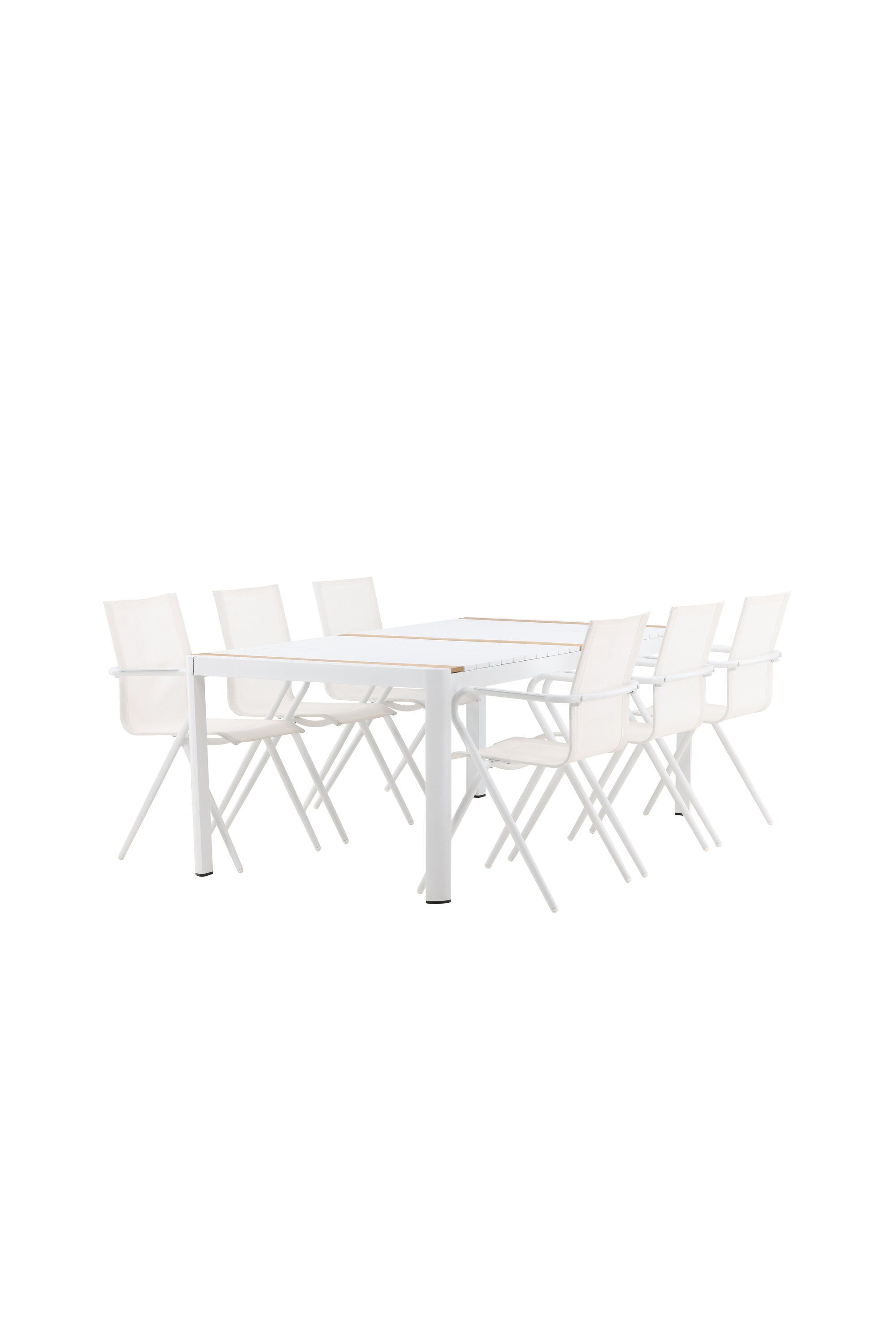 Togo Outdoor-Tischset + Alina 200cm/6St. in Weiss präsentiert im Onlineshop von KAQTU Design AG. Gartentischset ist von Venture Home