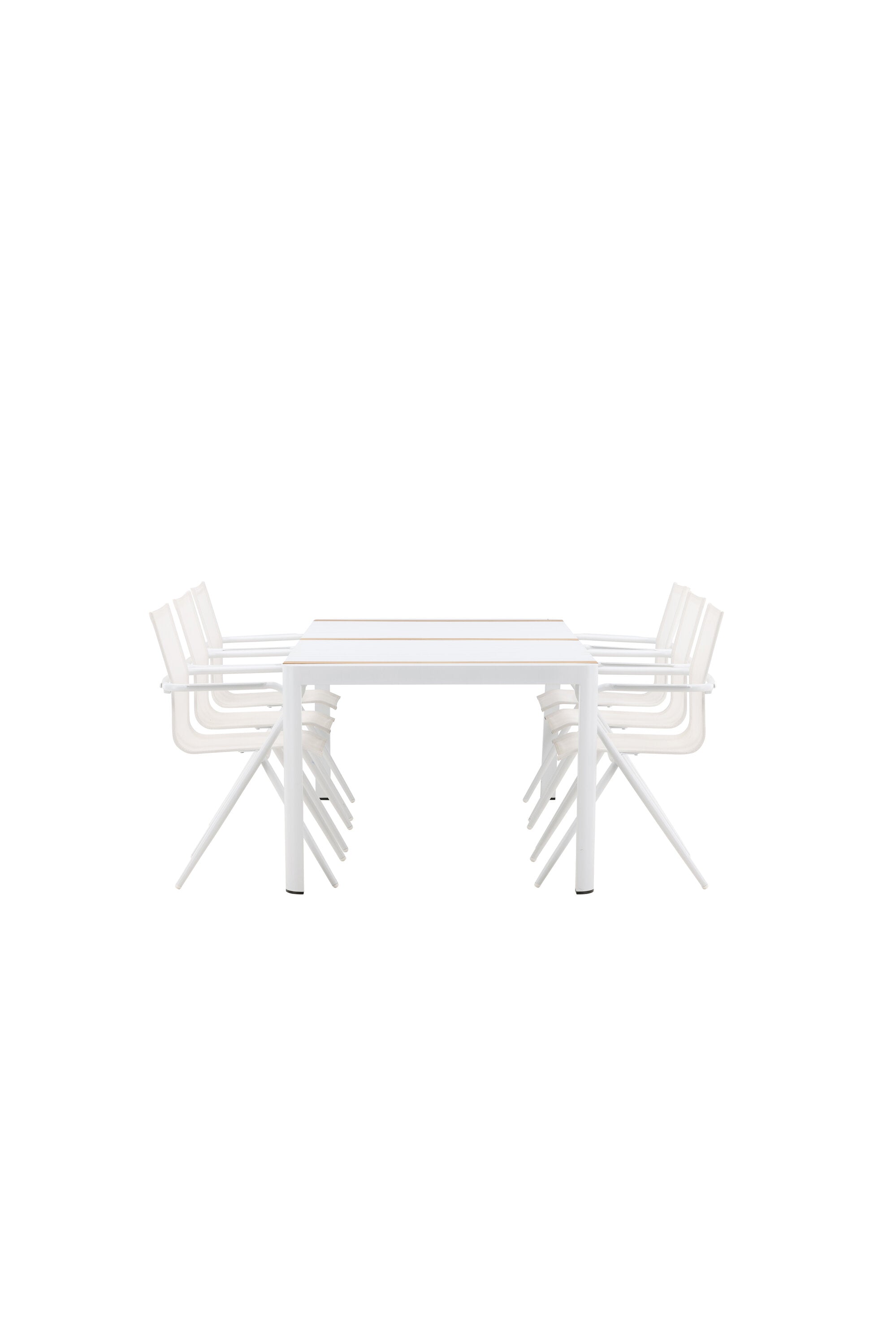 Togo Outdoor-Tischset + Alina 200cm/6St. in Weiss präsentiert im Onlineshop von KAQTU Design AG. Gartentischset ist von Venture Home