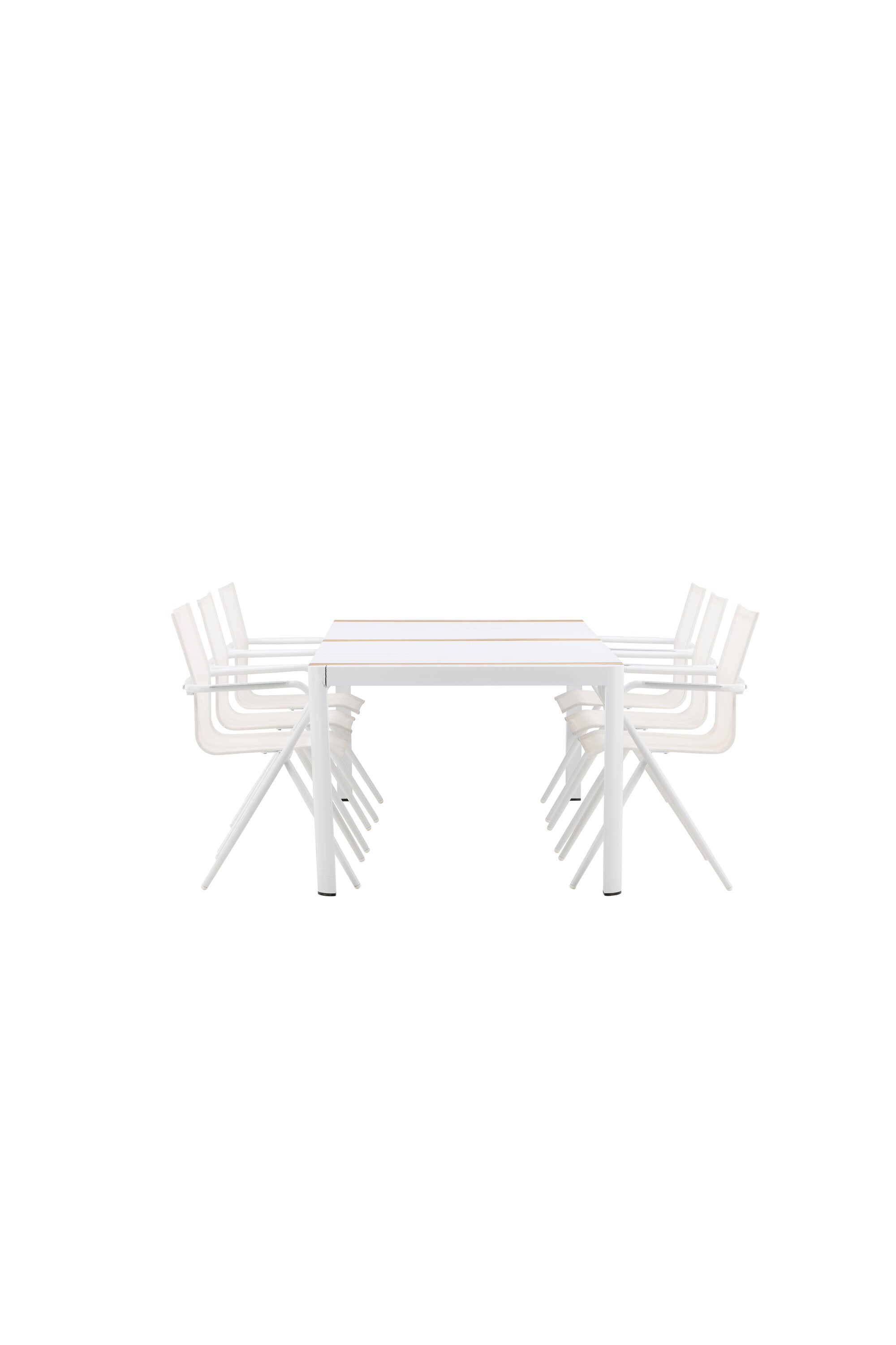 Togo Outdoor-Tischset + Alina 200cm/6St. in Weiss präsentiert im Onlineshop von KAQTU Design AG. Gartentischset ist von Venture Home