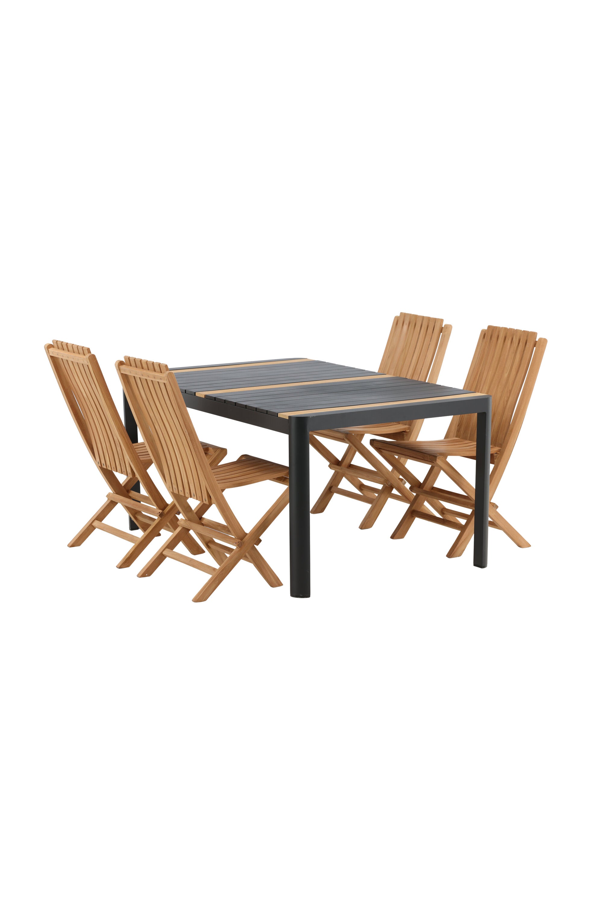 Togo Outdoor-Tischset + Ghana 150cm/4St. in Schwarz / Gold / Natur präsentiert im Onlineshop von KAQTU Design AG. Gartentischset ist von Venture Home