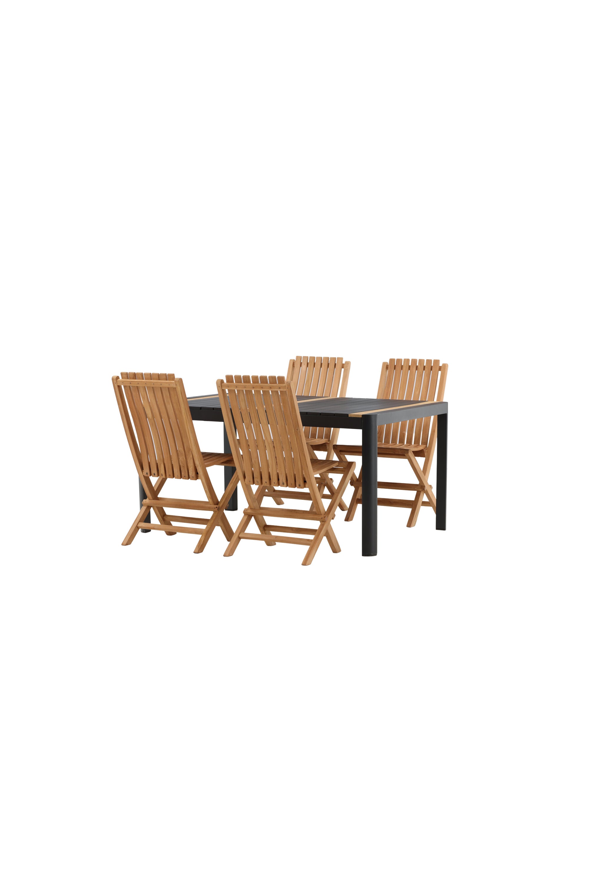 Togo Outdoor-Tischset + Ghana 150cm/4St. in Schwarz / Gold / Natur präsentiert im Onlineshop von KAQTU Design AG. Gartentischset ist von Venture Home