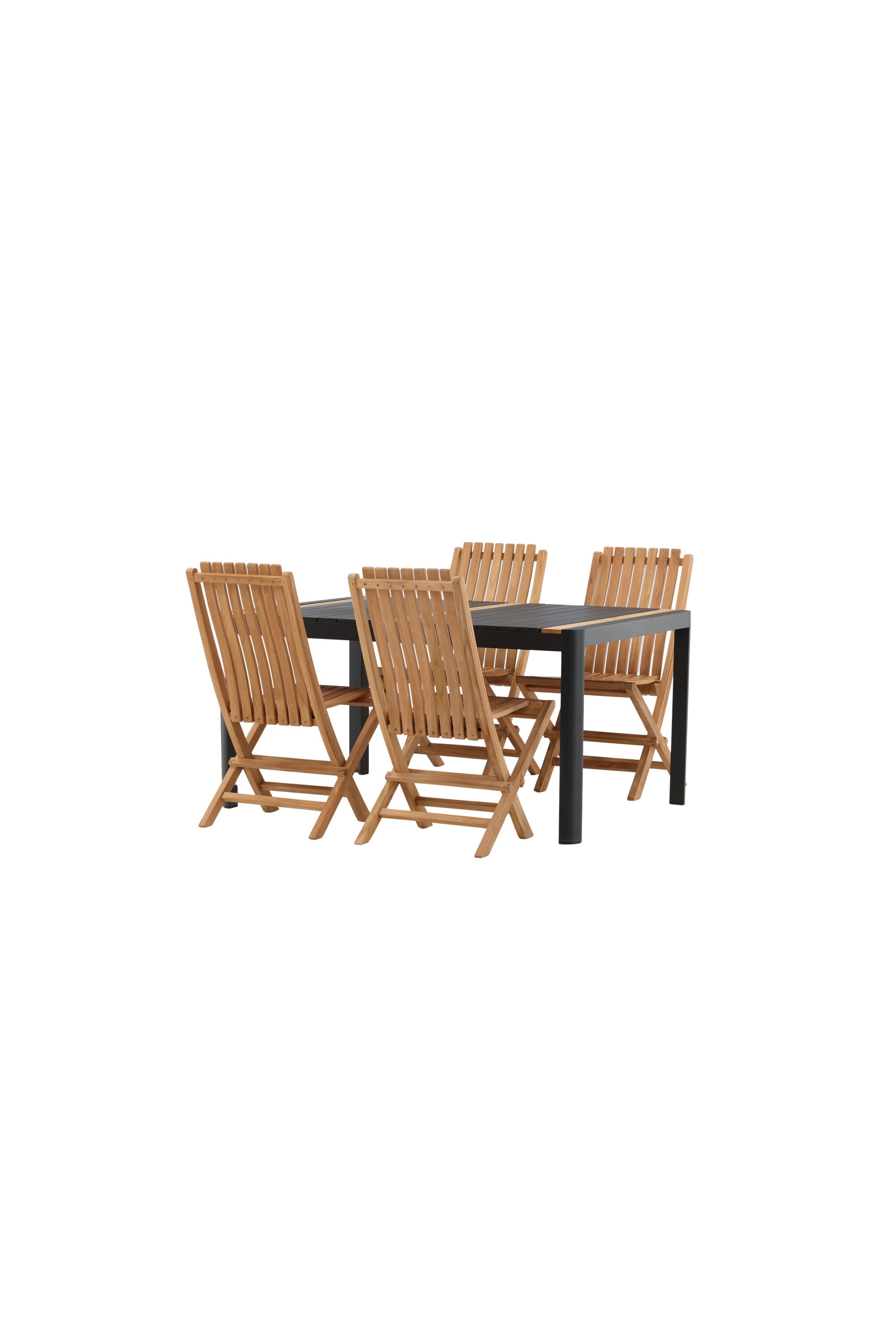 Togo Outdoor-Tischset + Ghana 150cm/4St. in Schwarz / Gold / Natur präsentiert im Onlineshop von KAQTU Design AG. Gartentischset ist von Venture Home