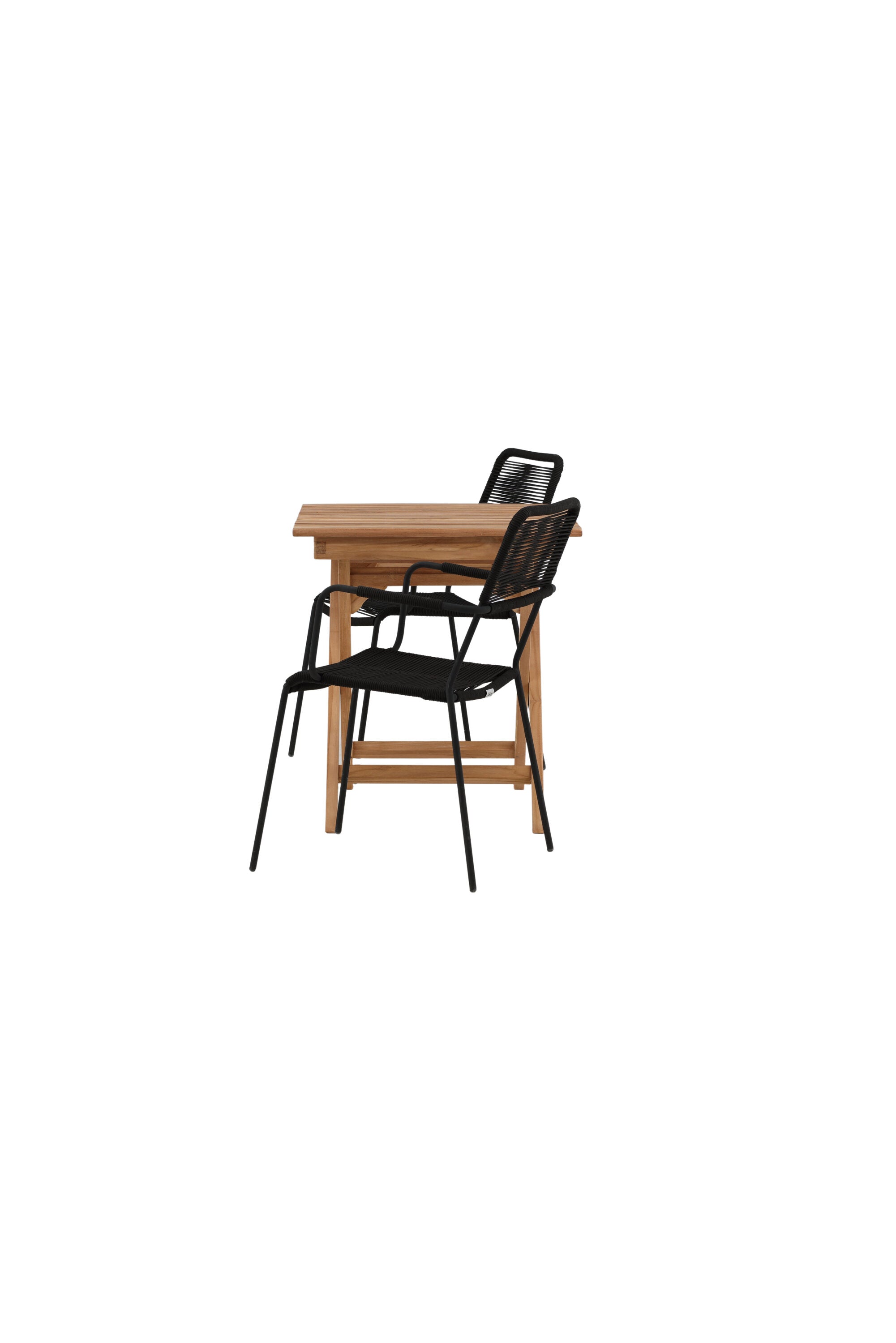 Ghana Outdoor-Tischset + Lindos Armchair 70cm/2St. in Schwarz präsentiert im Onlineshop von KAQTU Design AG. Gartentischset ist von Venture Home