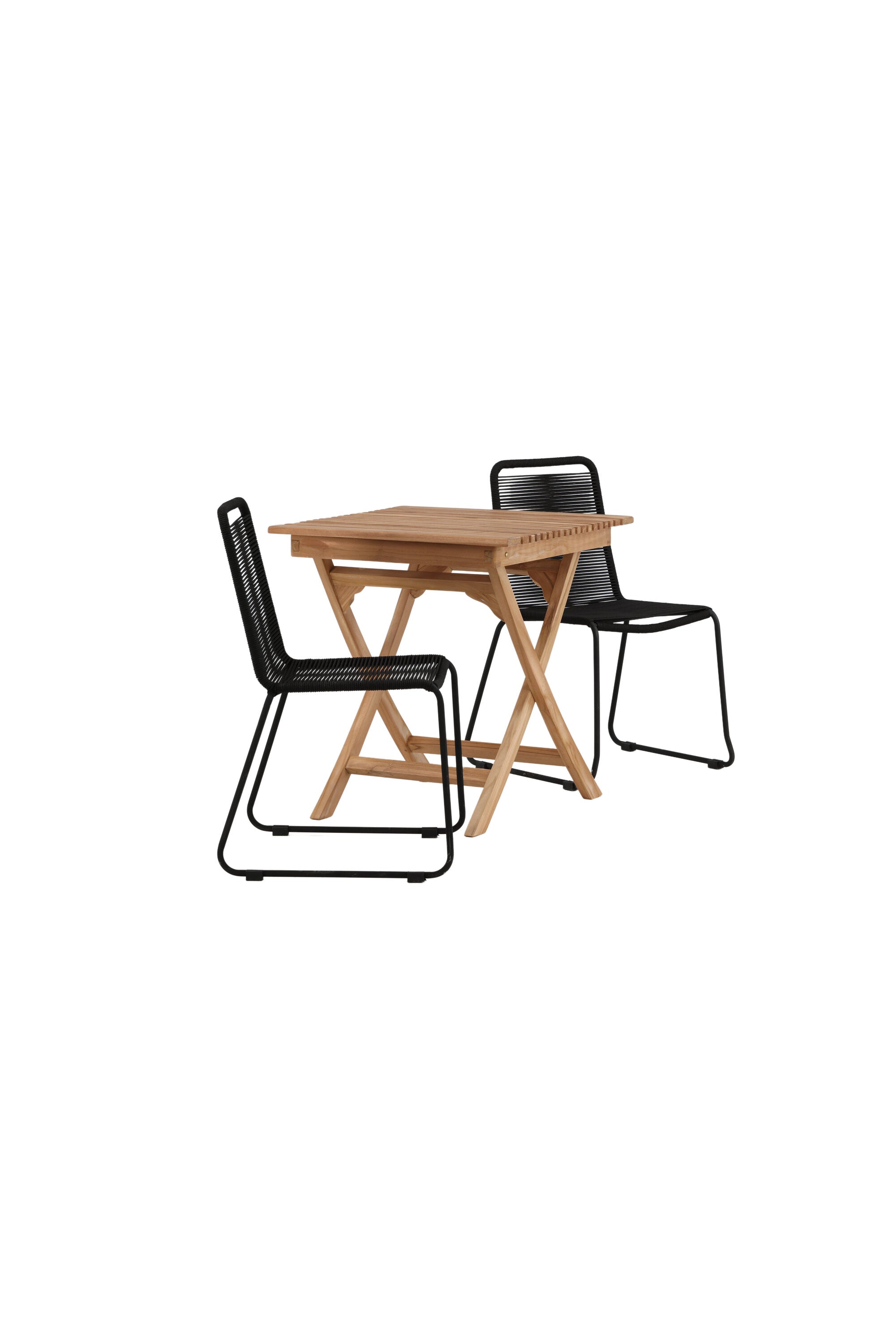 Ghana Outdoor-Tischset + Lindos Stacking 70cm/2St. in Schwarz präsentiert im Onlineshop von KAQTU Design AG. Gartentischset ist von Venture Home