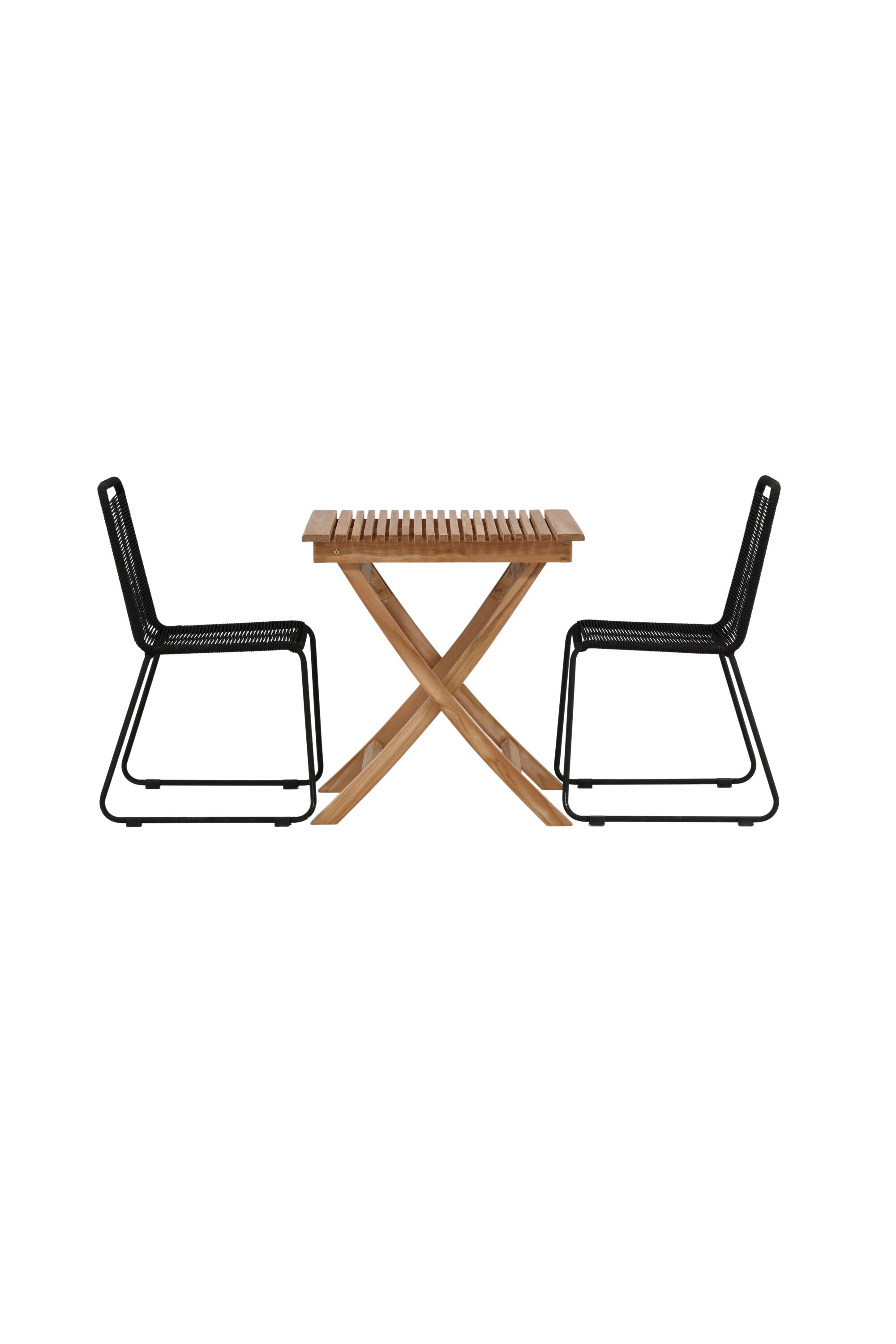 Ghana Outdoor-Tischset + Lindos Stacking 70cm/2St. in Schwarz präsentiert im Onlineshop von KAQTU Design AG. Gartentischset ist von Venture Home