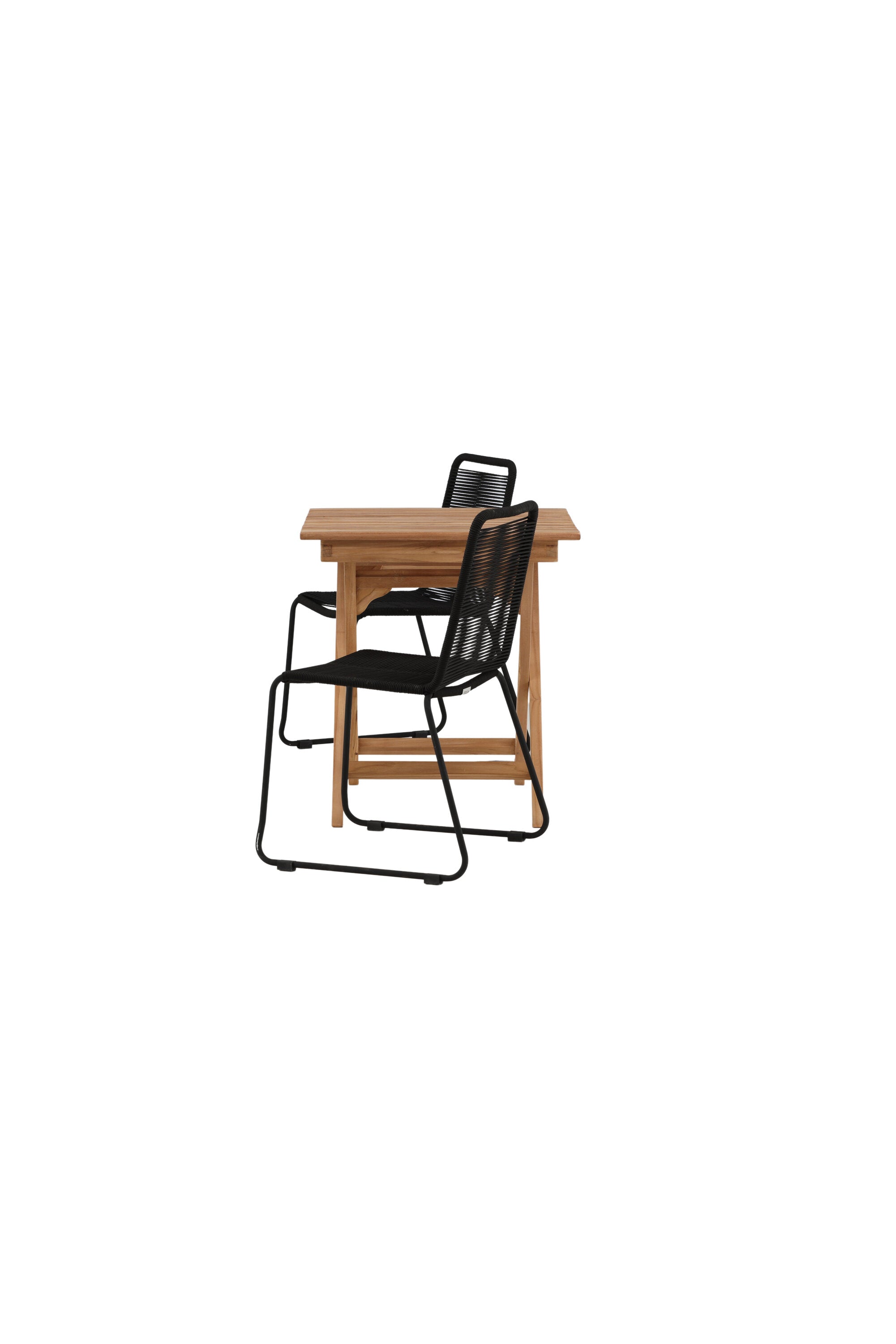 Ghana Outdoor-Tischset + Lindos Stacking 70cm/2St. in Schwarz präsentiert im Onlineshop von KAQTU Design AG. Gartentischset ist von Venture Home