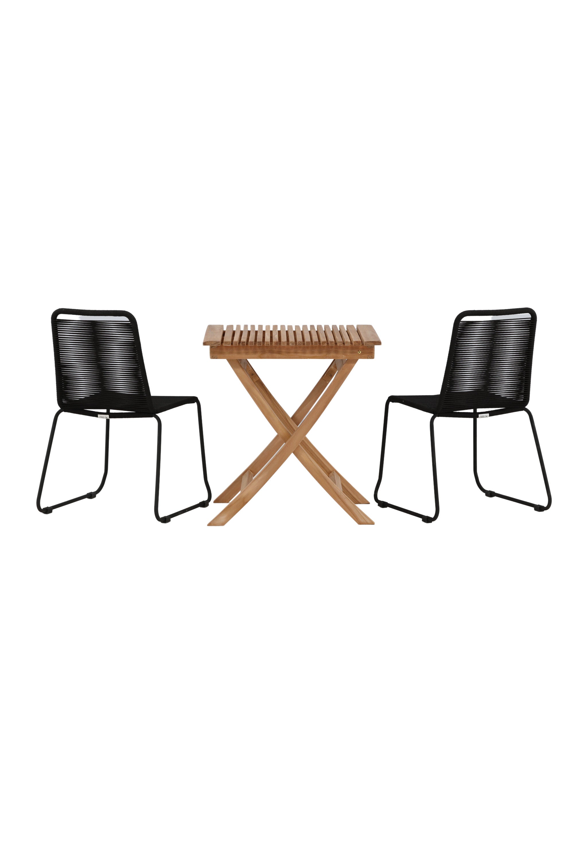 Ghana Outdoor-Tischset + Lindos Stacking 70cm/2St. in Schwarz präsentiert im Onlineshop von KAQTU Design AG. Gartentischset ist von Venture Home