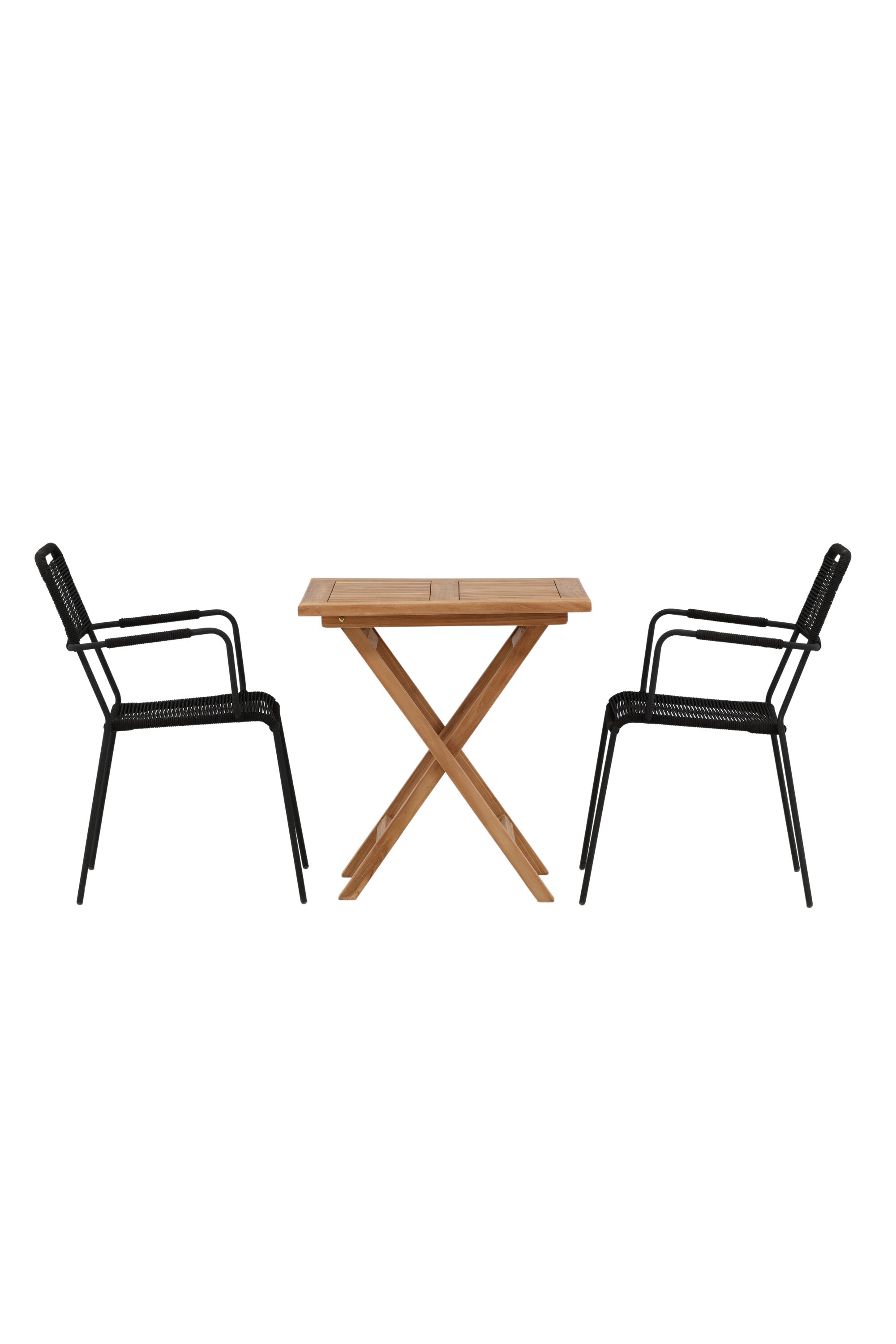 Kenya Outdoor-Tischset (Lindos Armchair) 70cm/2St. in Natur / Schwarz präsentiert im Onlineshop von KAQTU Design AG. Gartentischset ist von Venture Home