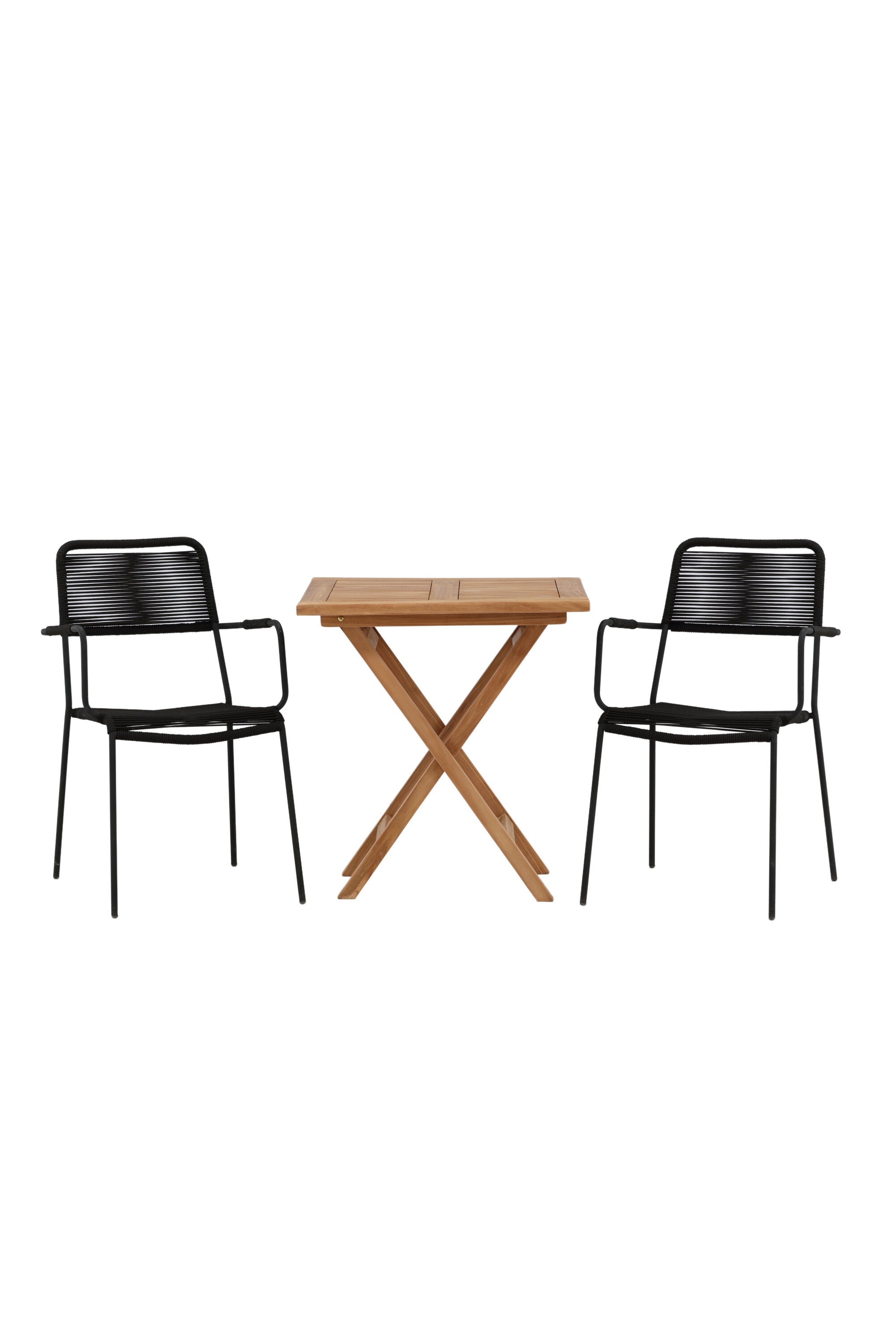 Kenya Outdoor-Tischset (Lindos Armchair) 70cm/2St. in Natur / Schwarz präsentiert im Onlineshop von KAQTU Design AG. Gartentischset ist von Venture Home