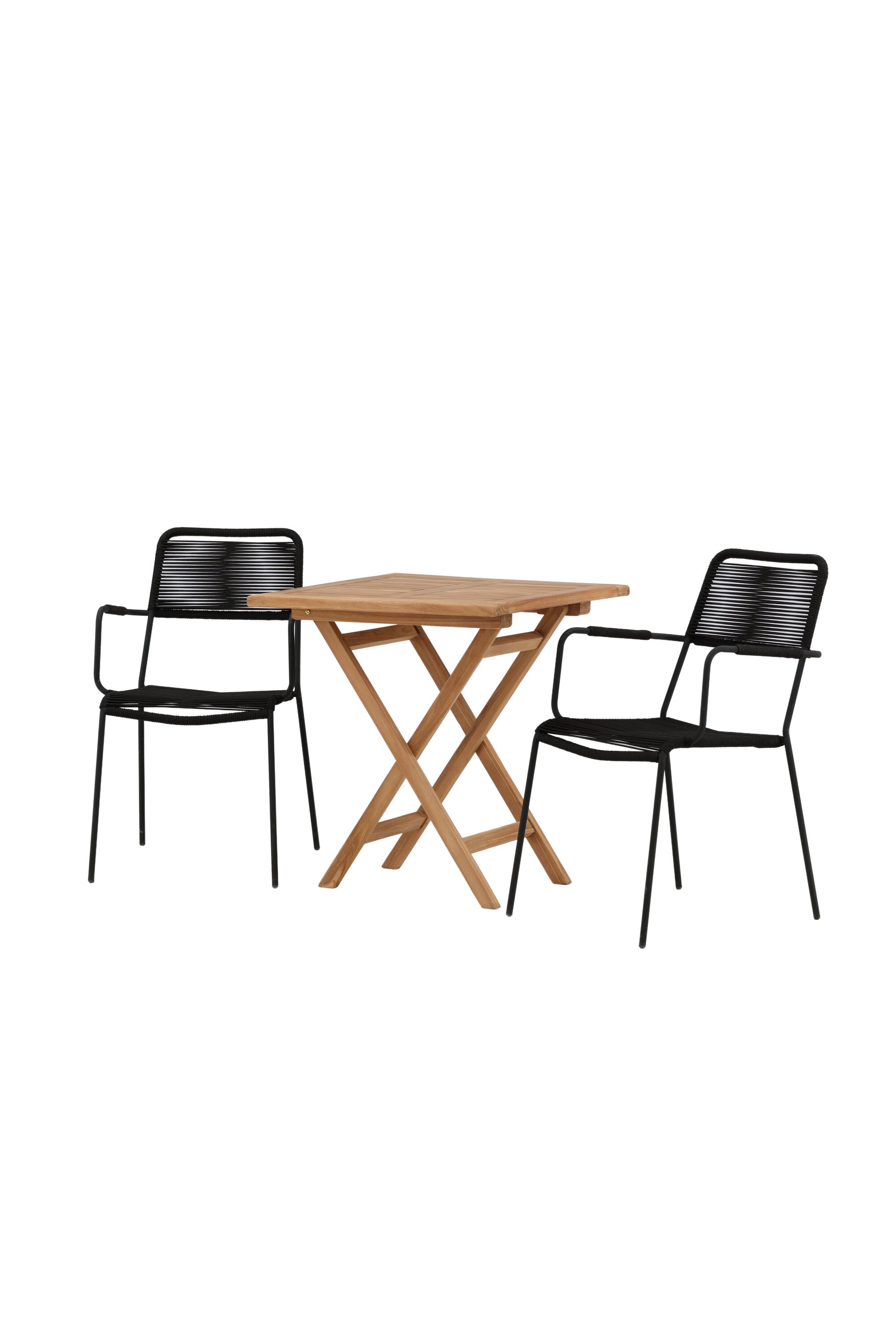 Kenya Outdoor-Tischset (Lindos Armchair) 70cm/2St. in Natur / Schwarz präsentiert im Onlineshop von KAQTU Design AG. Gartentischset ist von Venture Home