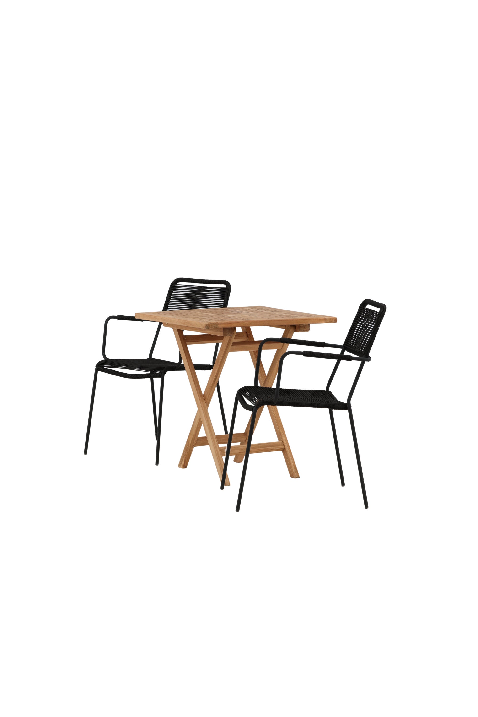 Kenya Outdoor-Tischset (Lindos Armchair) 70cm/2St. in Natur / Schwarz präsentiert im Onlineshop von KAQTU Design AG. Gartentischset ist von Venture Home