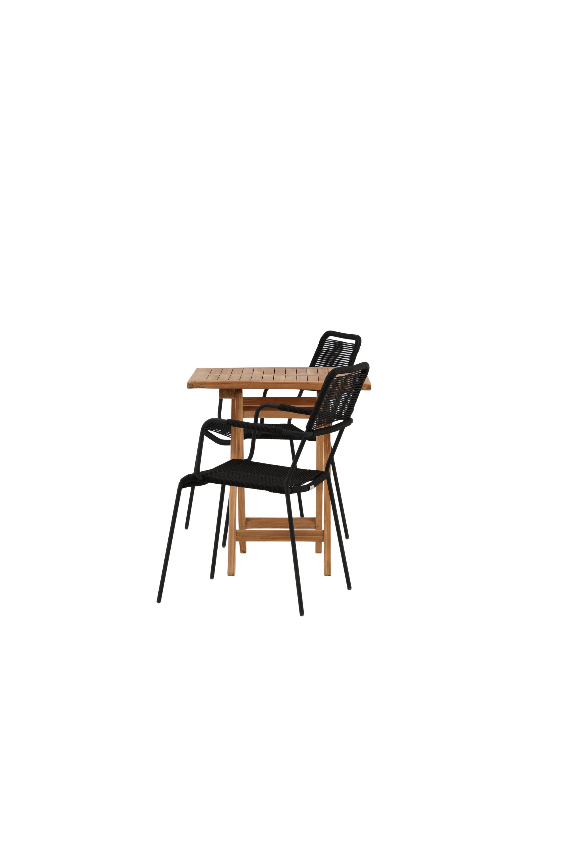Kenya Outdoor-Tischset (Lindos Armchair) 70cm/2St. in Natur / Schwarz präsentiert im Onlineshop von KAQTU Design AG. Gartentischset ist von Venture Home