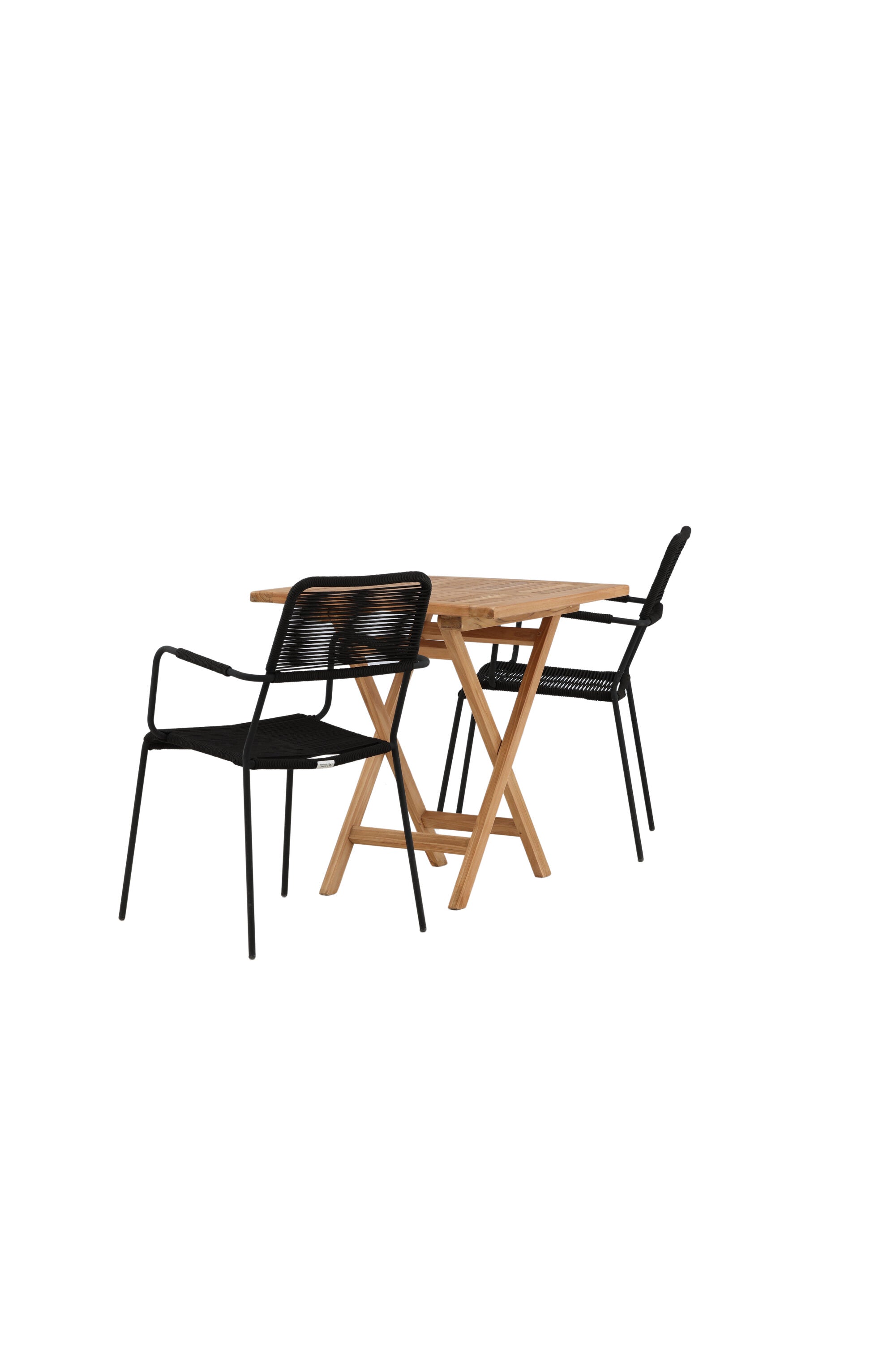 Kenya Outdoor-Tischset (Lindos Armchair) 70cm/2St. in Natur / Schwarz präsentiert im Onlineshop von KAQTU Design AG. Gartentischset ist von Venture Home