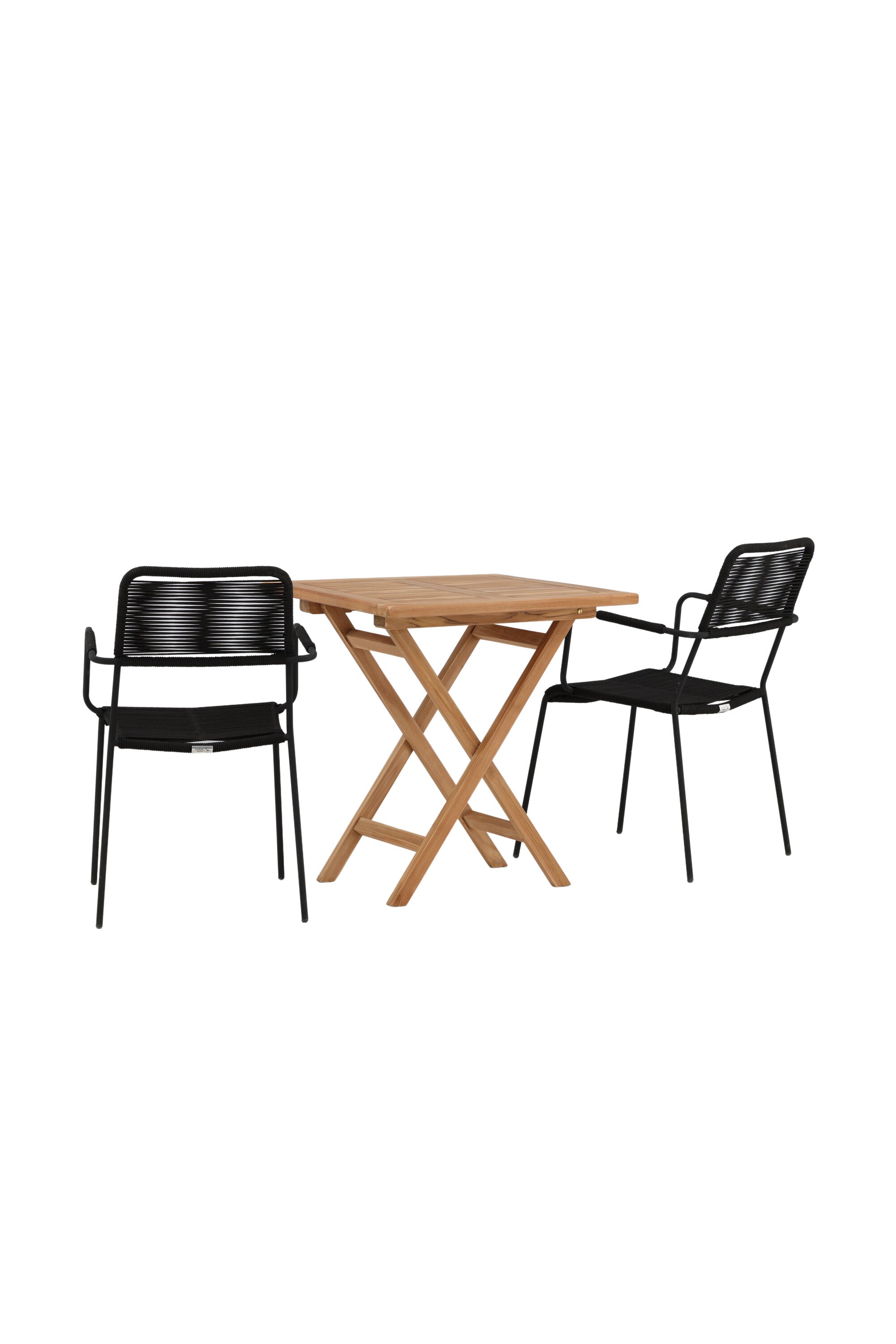 Kenya Outdoor-Tischset (Lindos Armchair) 70cm/2St. in Natur / Schwarz präsentiert im Onlineshop von KAQTU Design AG. Gartentischset ist von Venture Home