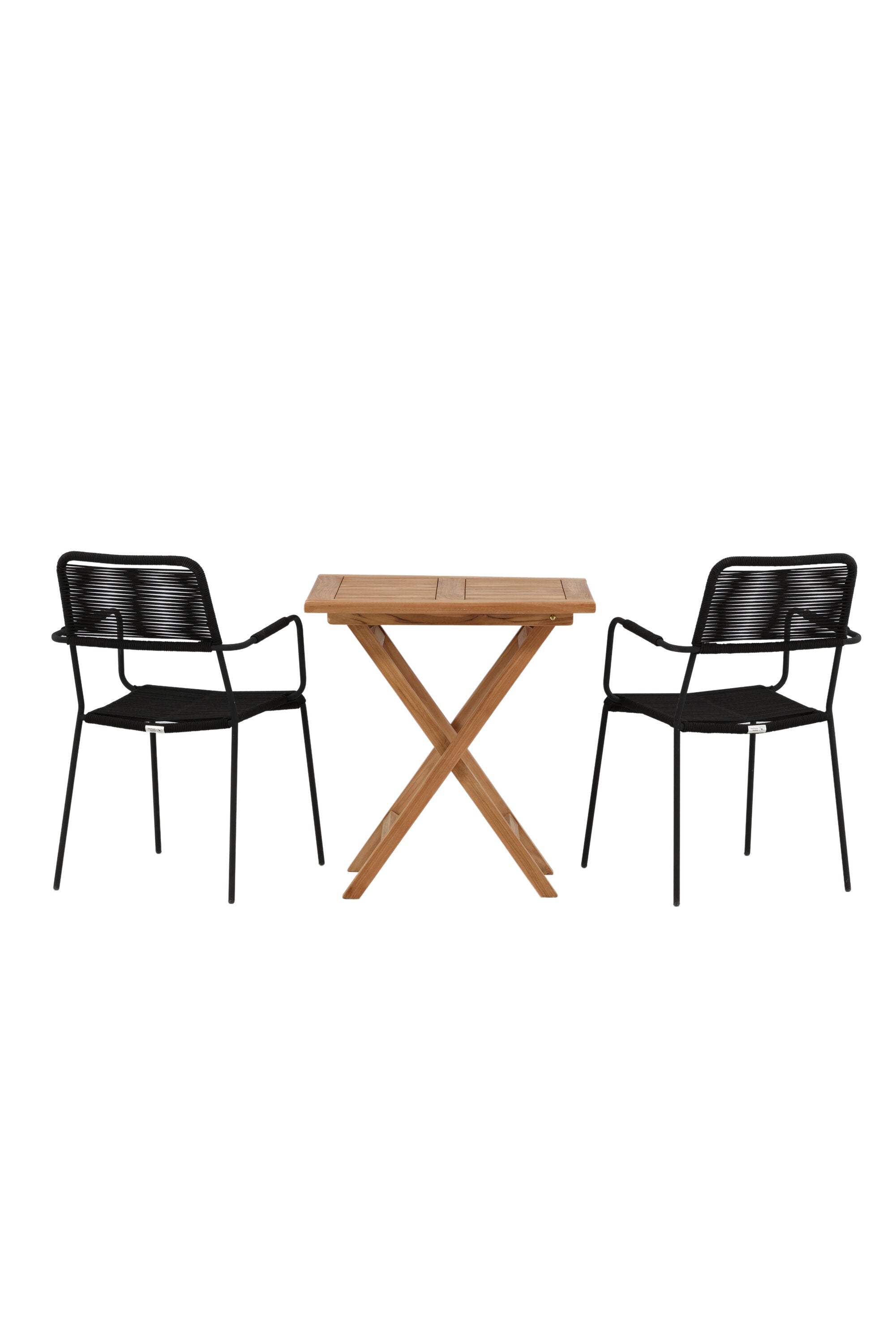 Kenya Outdoor-Tischset (Lindos Armchair) 70cm/2St. in Natur / Schwarz präsentiert im Onlineshop von KAQTU Design AG. Gartentischset ist von Venture Home