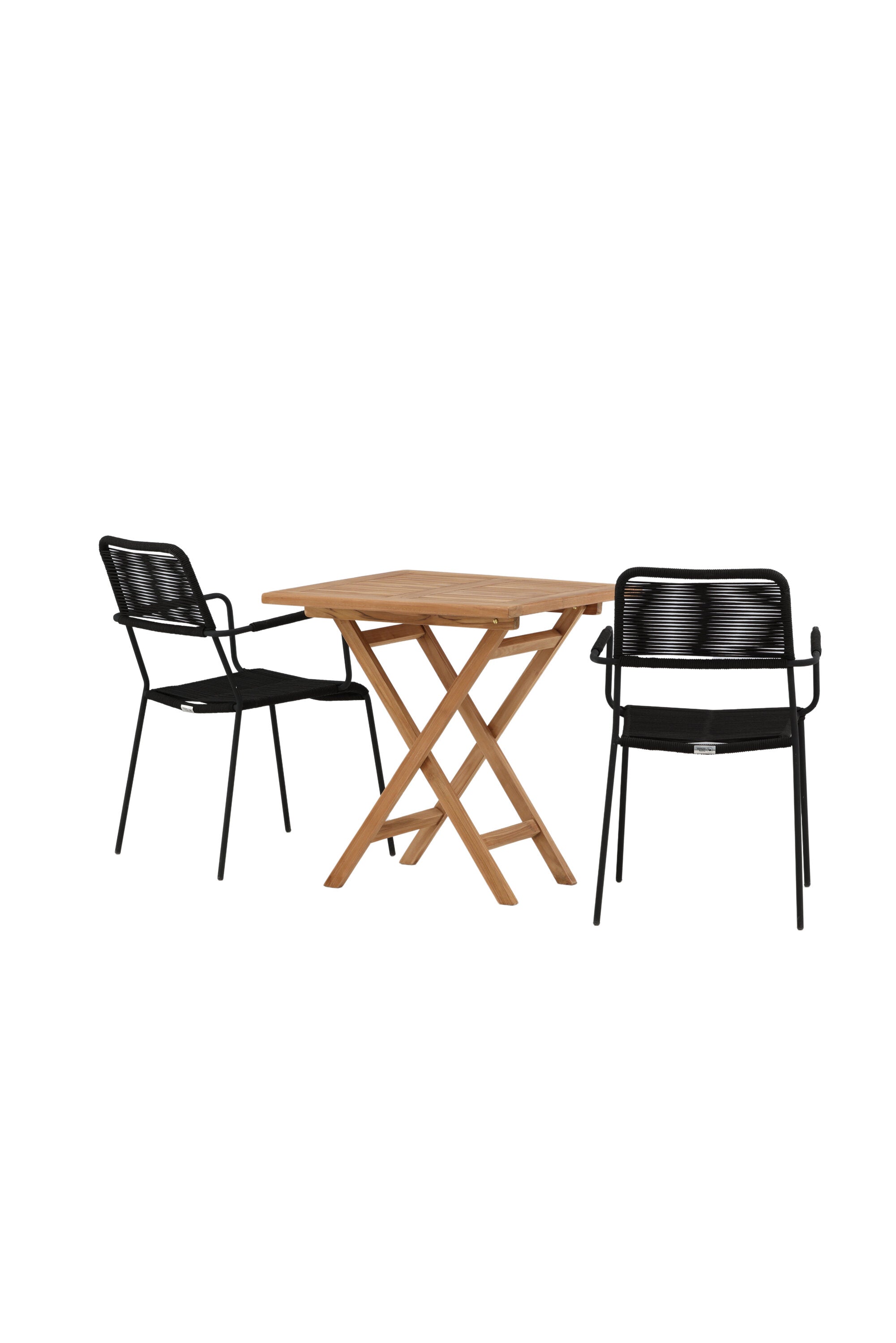 Kenya Outdoor-Tischset (Lindos Armchair) 70cm/2St. in Natur / Schwarz präsentiert im Onlineshop von KAQTU Design AG. Gartentischset ist von Venture Home