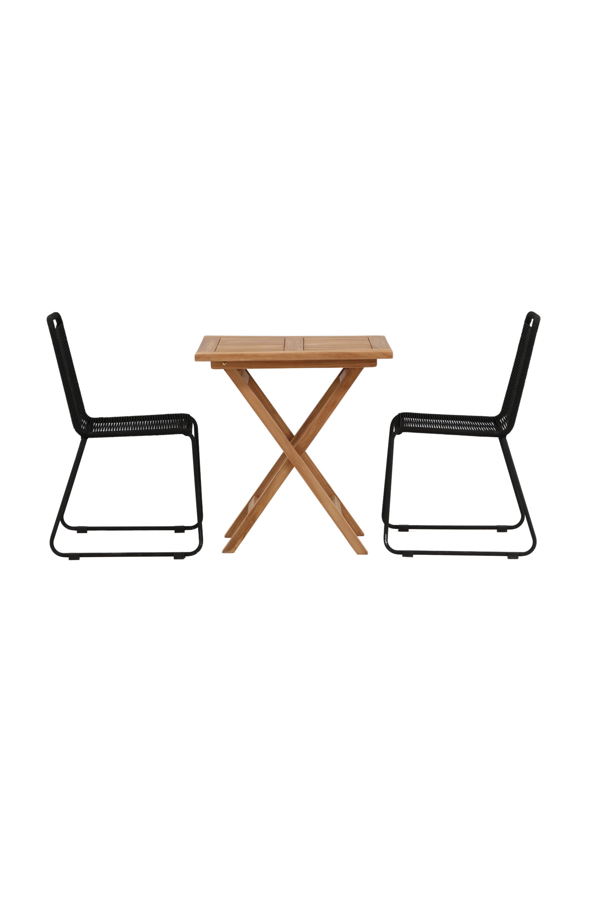 Kenya Outdoor-Tischset (Lindos Stacking Chair) 70cm/2St. in Natur / Schwarz präsentiert im Onlineshop von KAQTU Design AG. Gartentischset ist von Venture Home