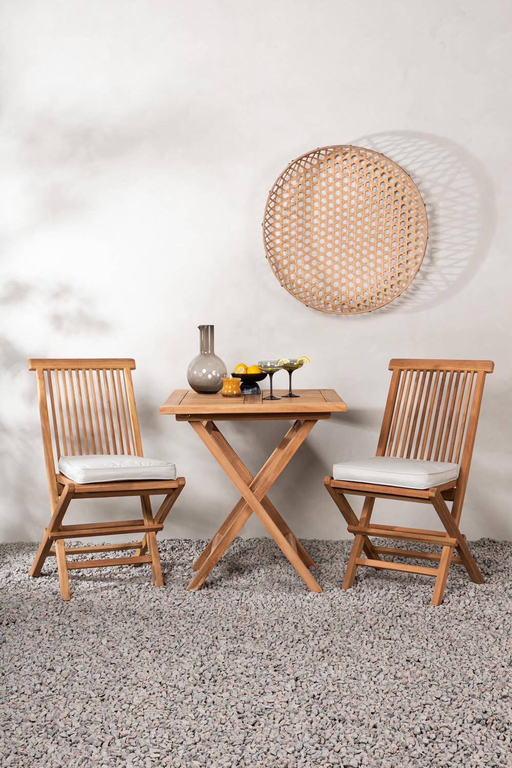 Kenya Outdoor-Klapptischset ohne Armlehene 70cm/2St. in Natur präsentiert im Onlineshop von KAQTU Design AG. Gartentischset ist von Venture Home